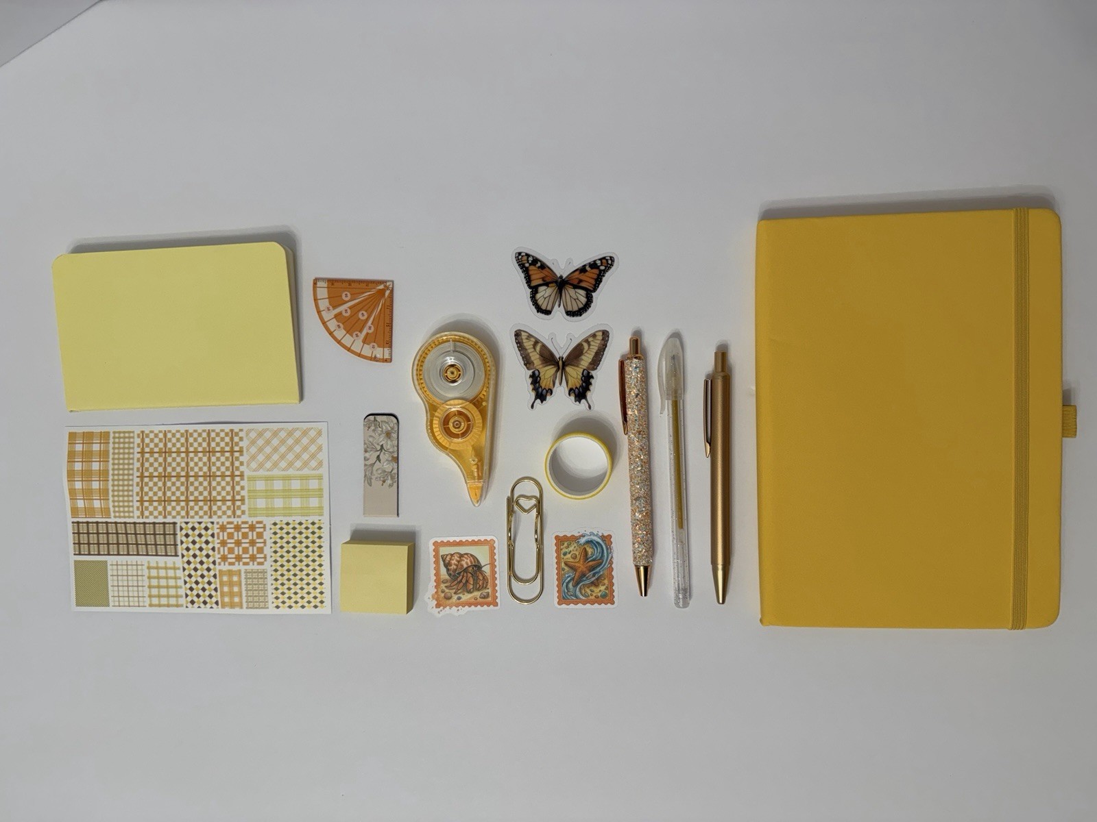Yellow Journal with various matching Stationary 16 pc Lot