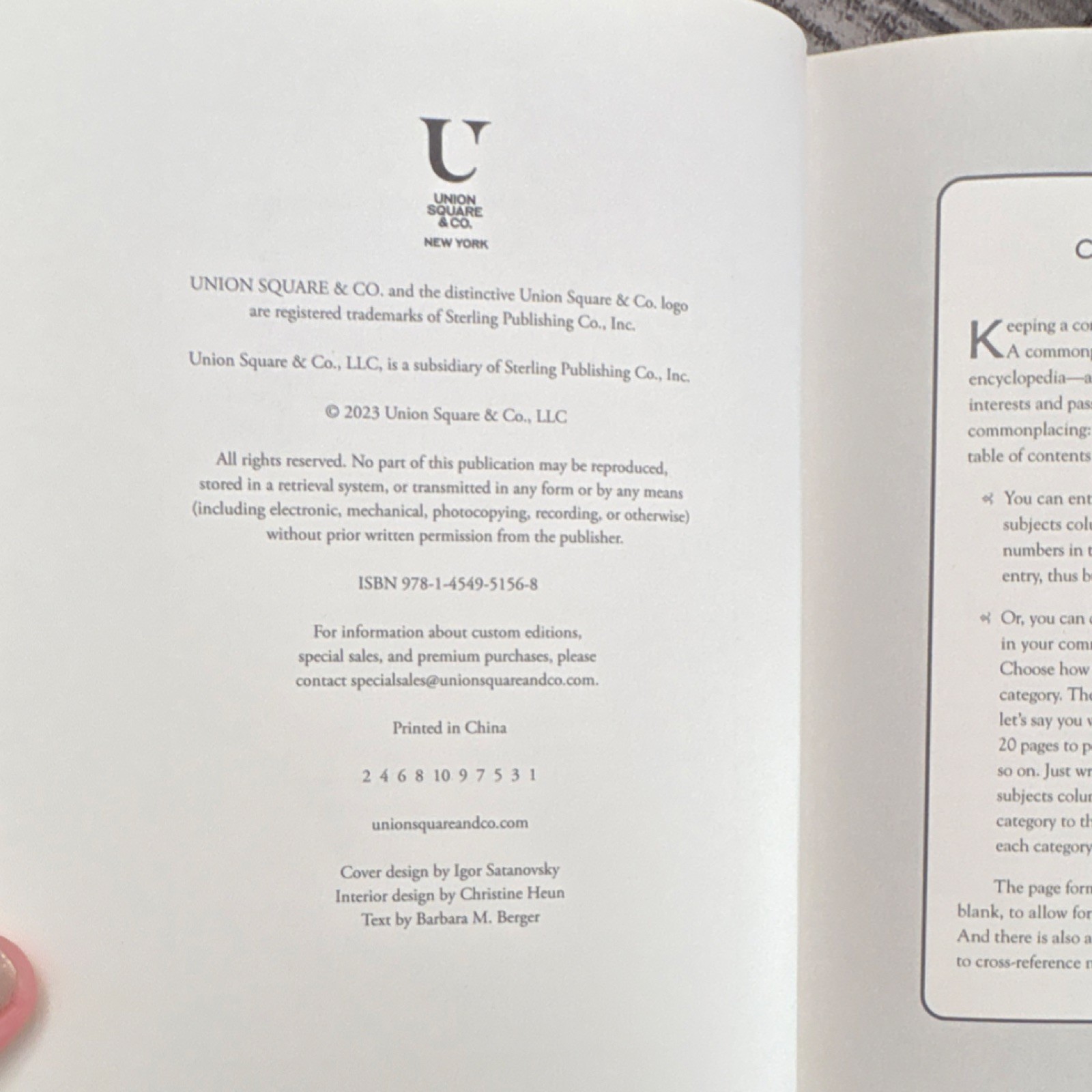 Union Square & Co. The Commonplace Book Illustrated Hardcover Knowledge Journal