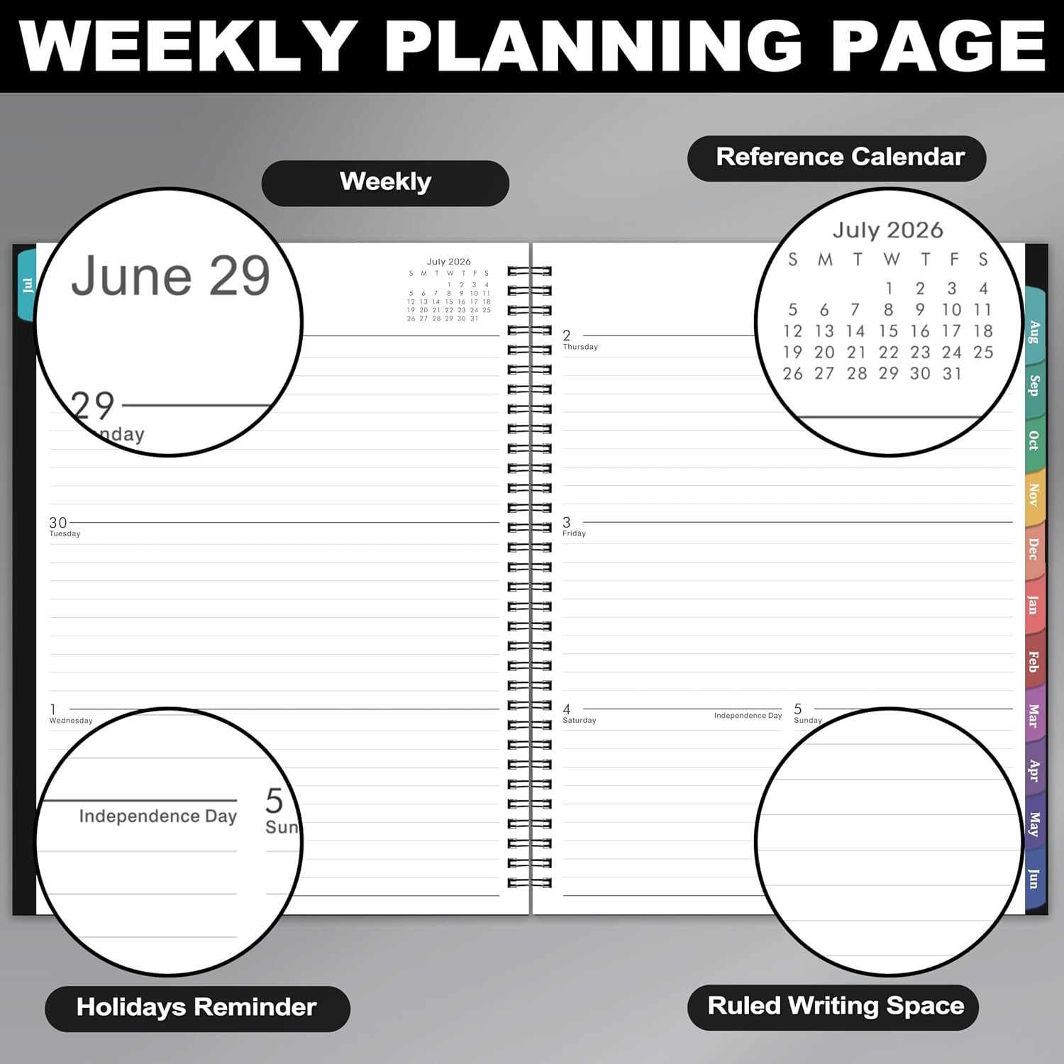 Weekly and Monthly Planner 2026-2027, July 2026-June 2027, 8.5” x 11” | Academ