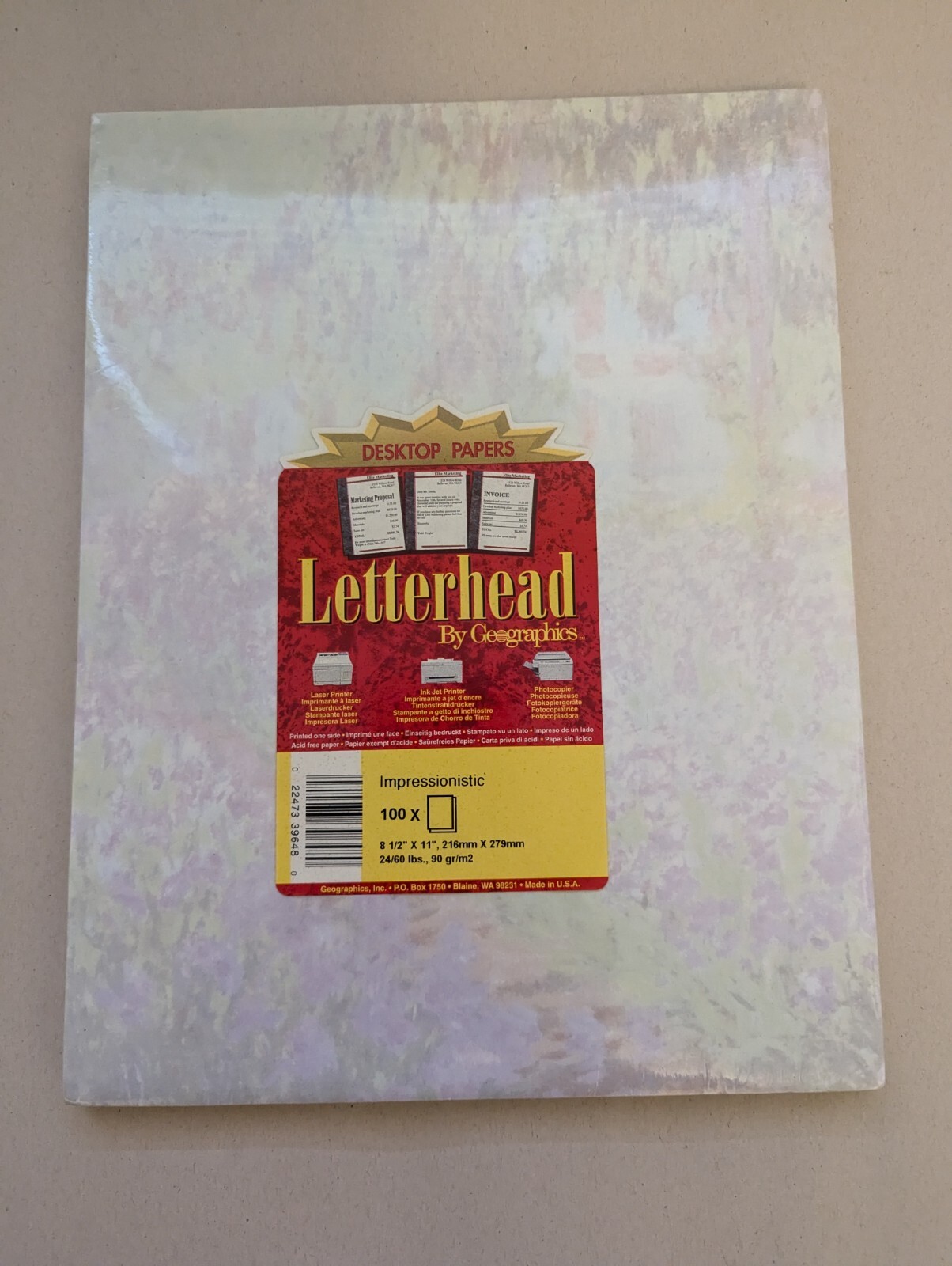 Letterhead paper By Geographics Impressionistic 100X 8 1/2 X 11 New