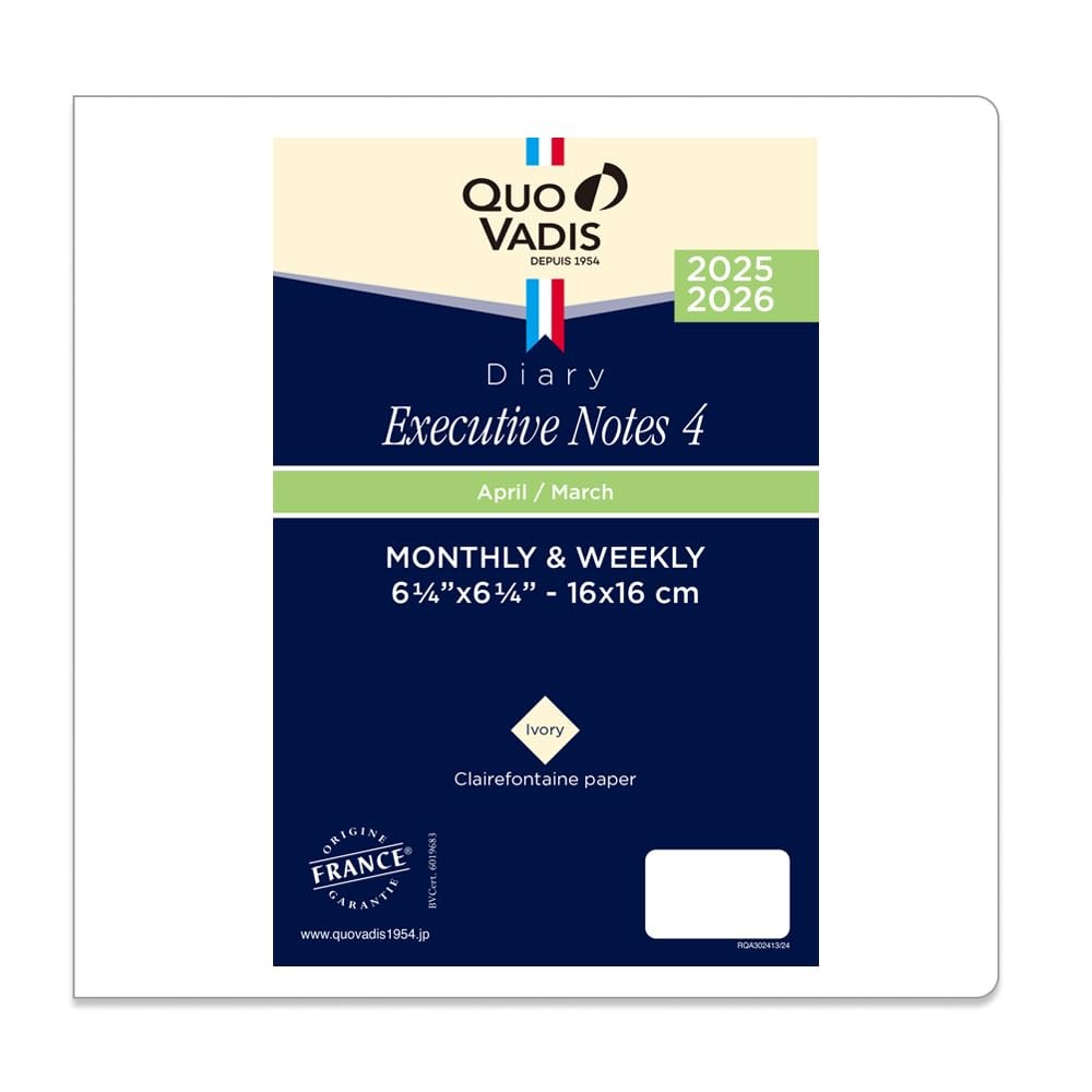 Planner 2025 April Start Diary Executive Note 4/Refill Weekly Vertical