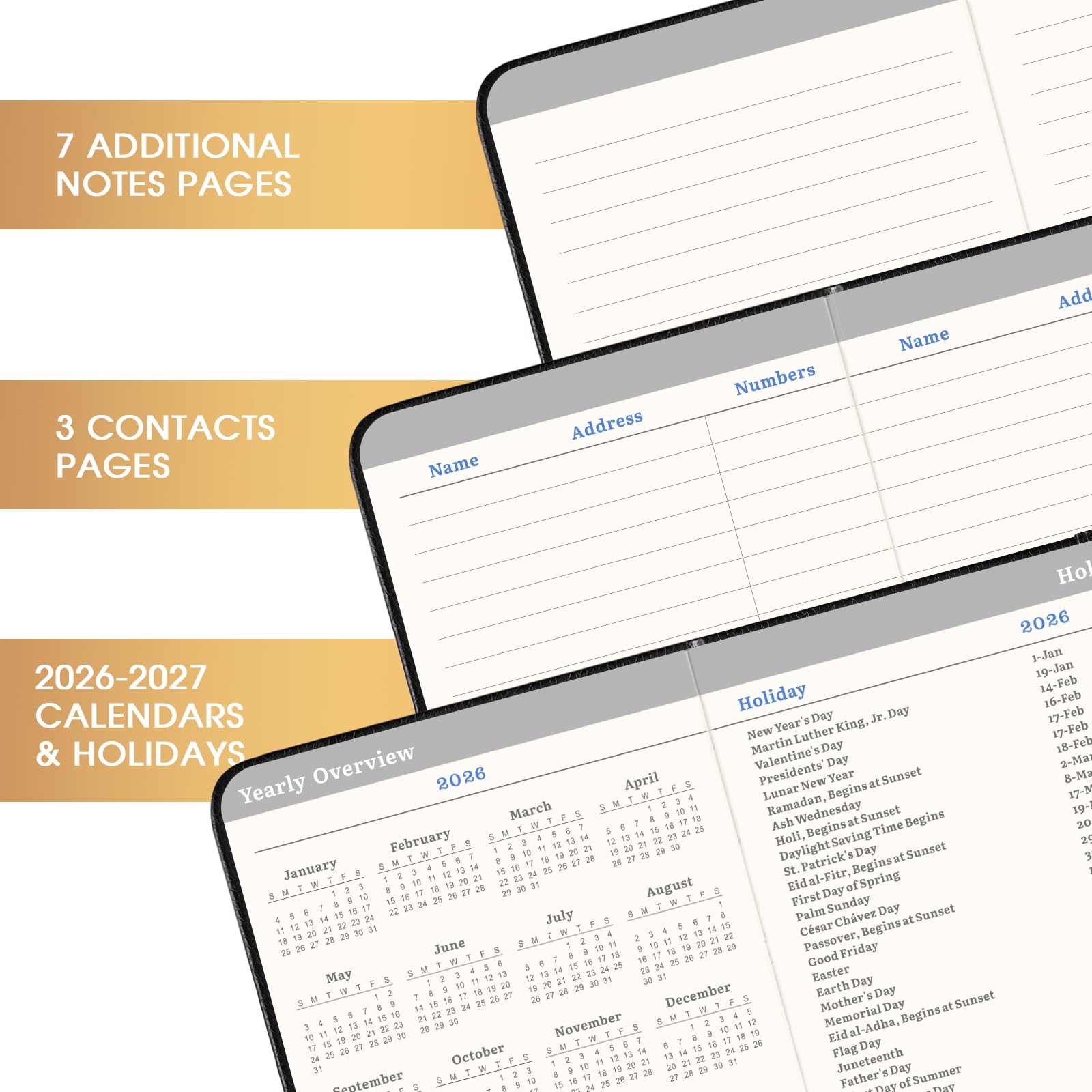 2026-2027 Pocket Planner/Calendar – Jul 2026 – Jun 2027, Academic A5, Black