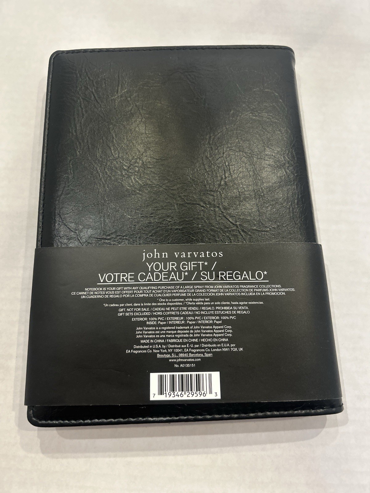 Brand New John Varvatos Black Leather PVC Journal