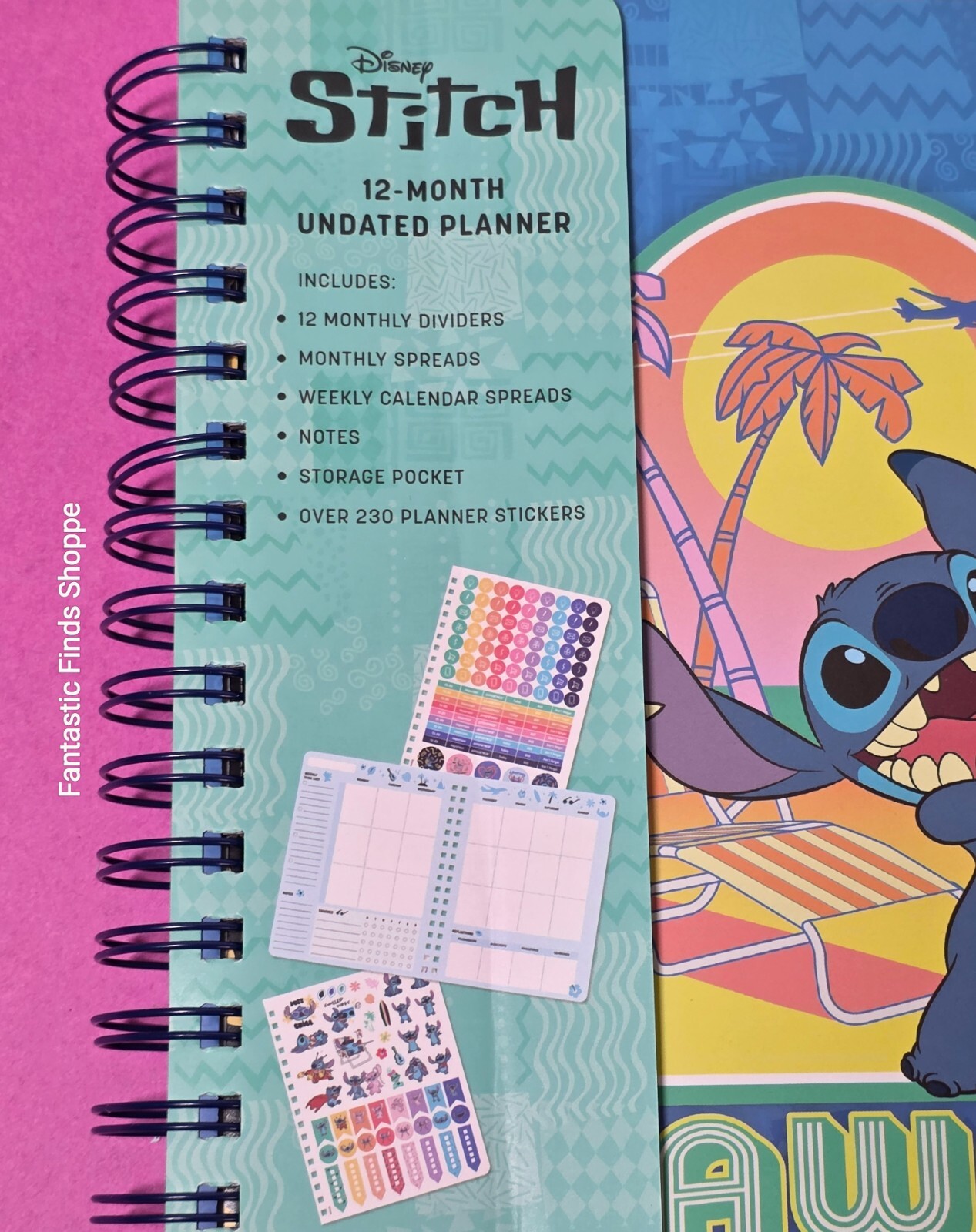 Disney Lilo & Stitch Hawaii Surf Club 12 Month Planner NEW UNUSED