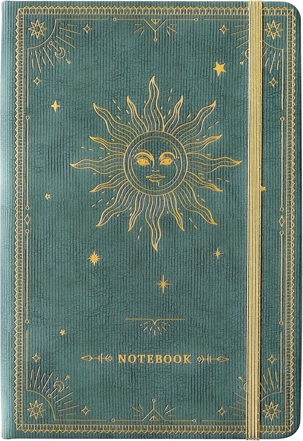 Compact Writing Notebook with 144 Thick Ruled Pages & Expandable Pocket – Cyan