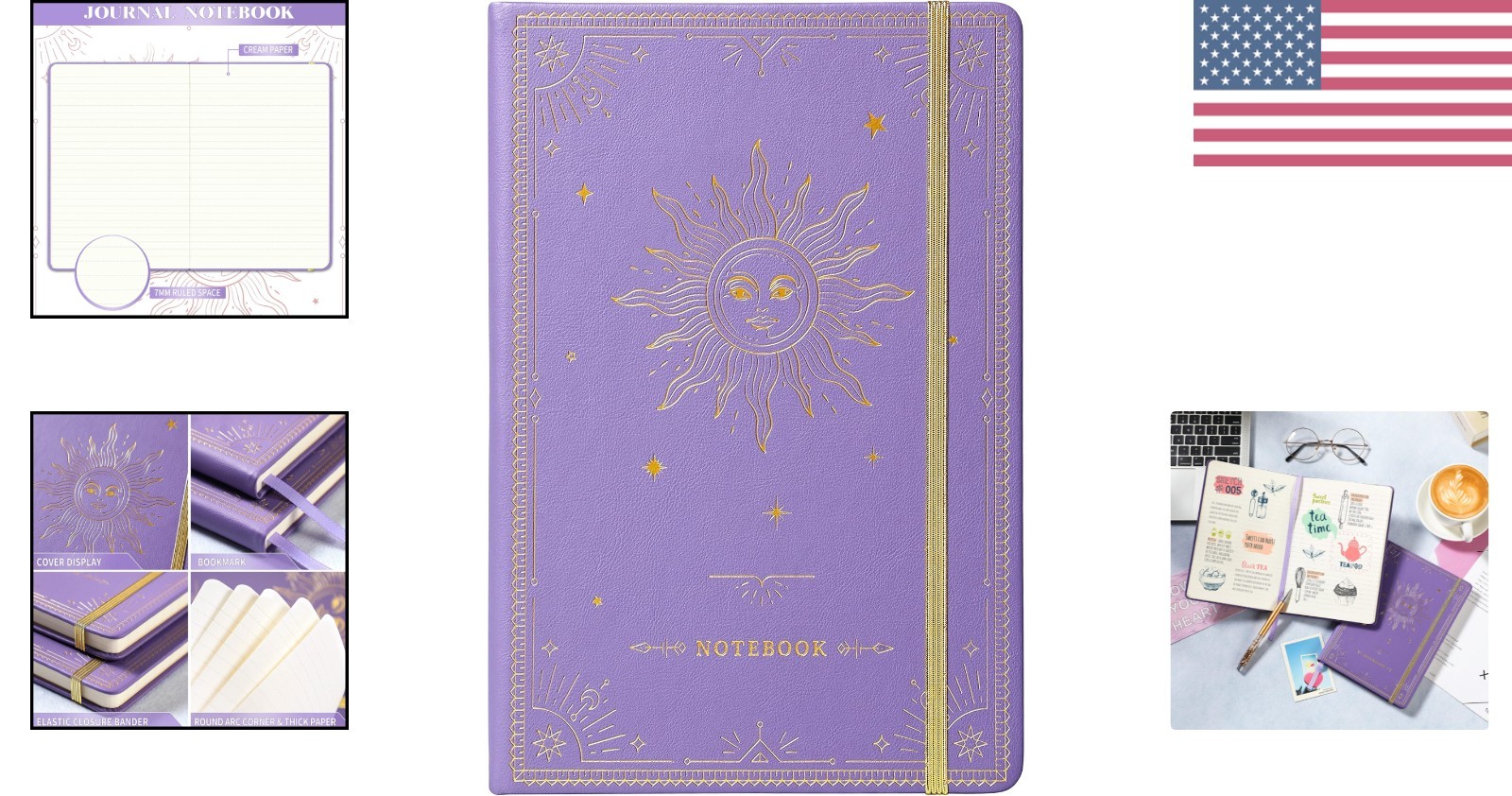 Classic Purple Faux Leather Journal – 144 Pages of Water-Resistant Writing Bliss
