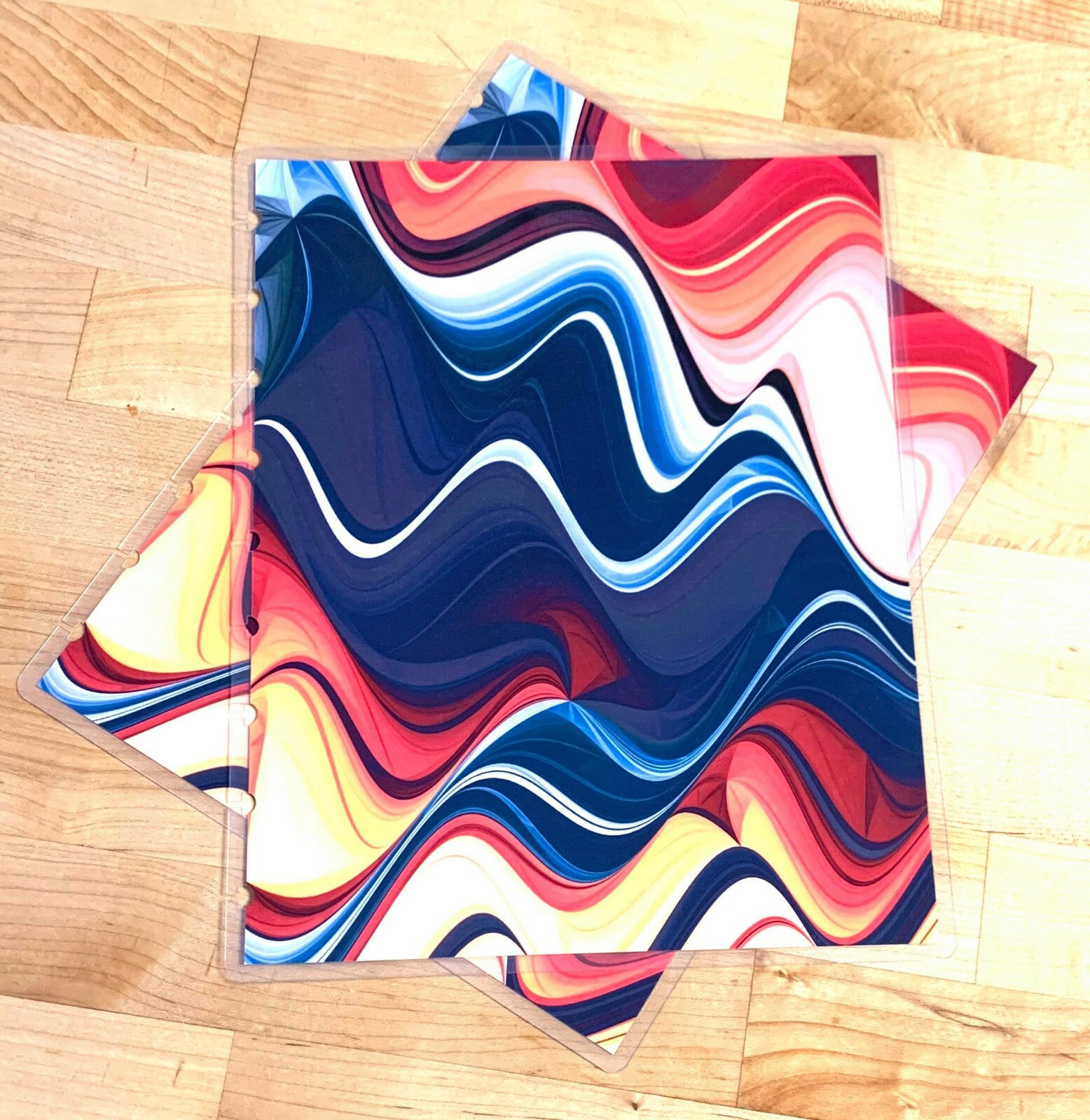 Wavy Colorful Layers Front and Back Cover Set 4 use with HAPPY Planner
