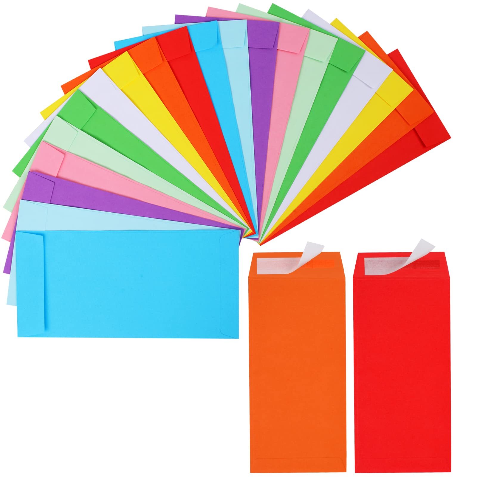 Colorful Cash Envelopes 120 Pack 3.5 X 6.5 Inch – Money Envelopes for Cash, 80 G