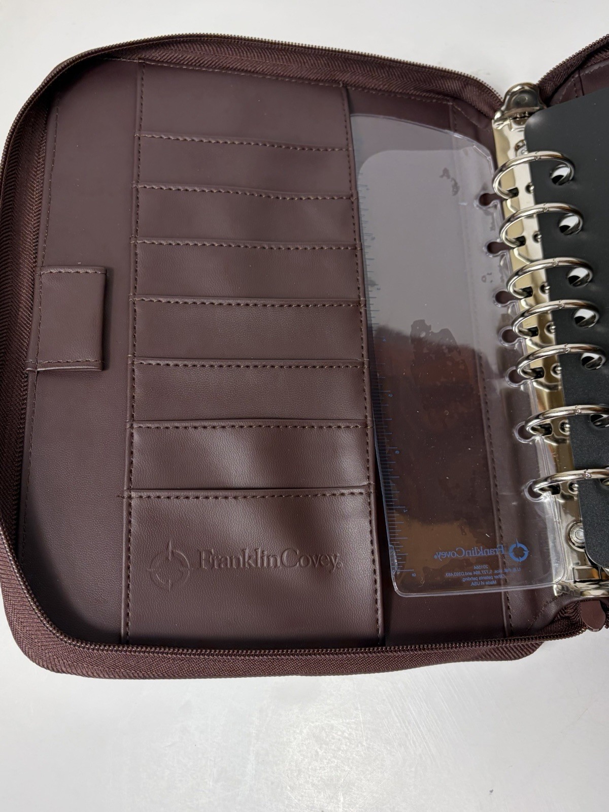 Franklin Covey 7 Ring 1.5” Zip Planner Brown Faux Leather 8.5”x11” New Open Box