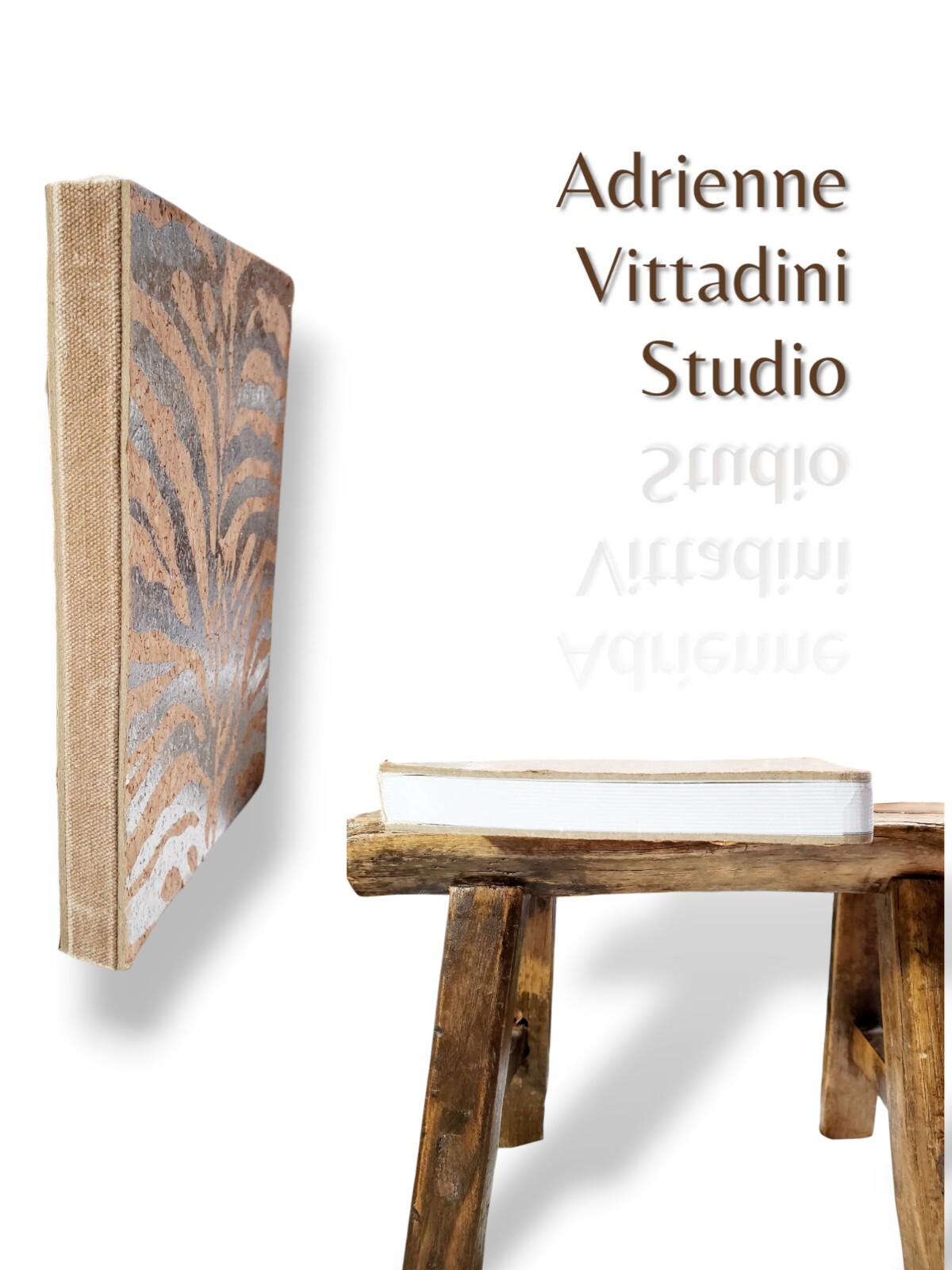 Wild Silver Striped and Cork Hardcover Journal Diary: Adrienne Vittadini Studio