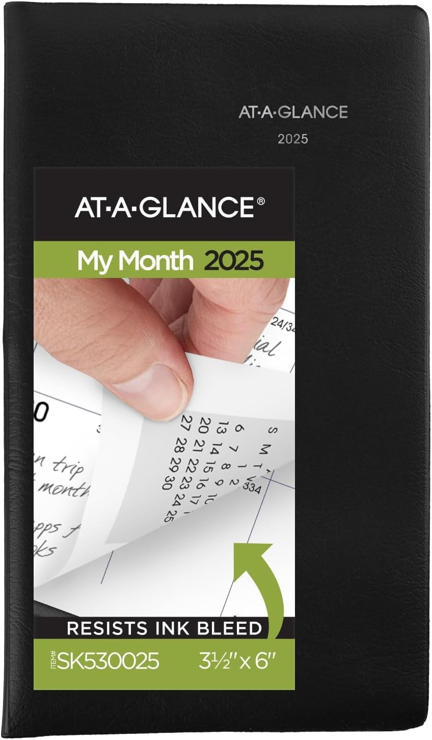 2025 Planner, Monthly, 3-1/2″ X 6″, Pocket Size, Dayminder, Black (SK530025)