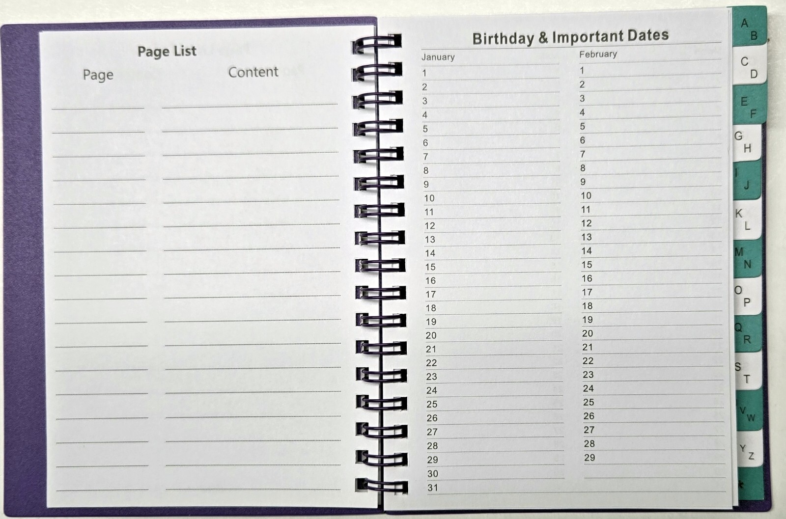 Address/Telephone – Spiral with alphabetic tabs 4-3/4in x 6-1/8in – select color