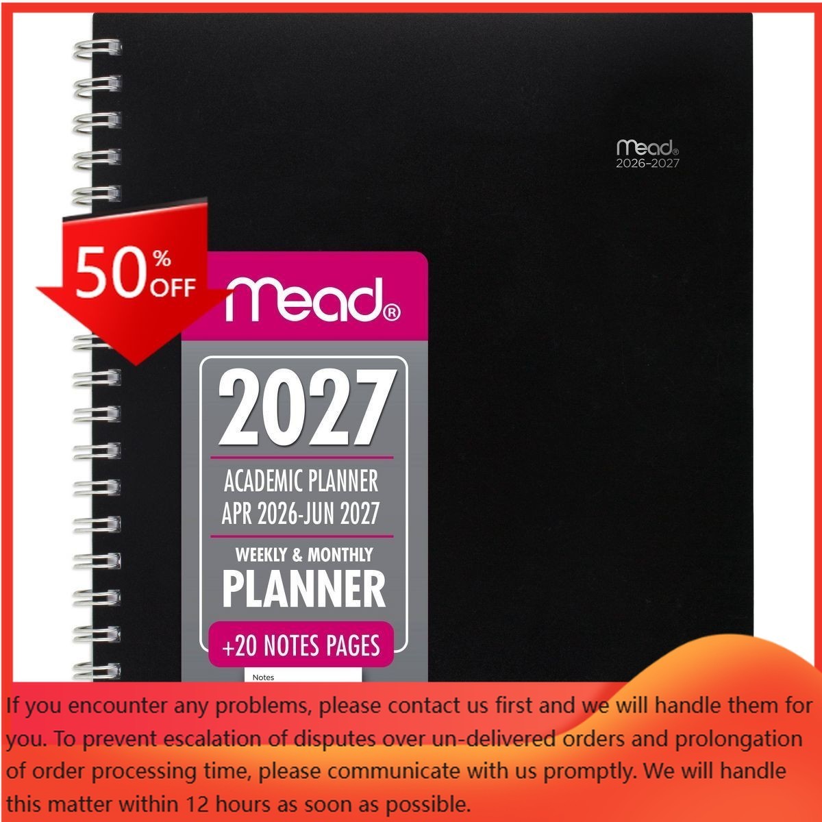 Mead 8.5″x11″ 2026-2027 Basic Large Weekly/Monthly Black