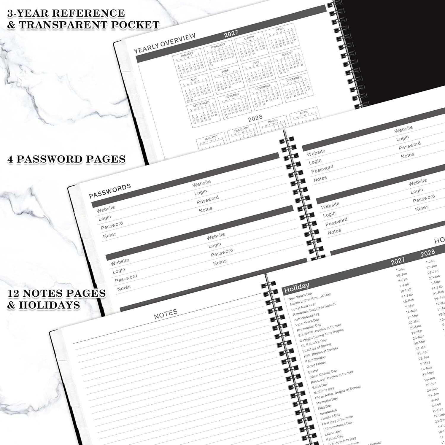 2027-2028 Monthly Planner – 2 Year Planner 2027-2028, JAN 2027 – DEC 2028, 9″…