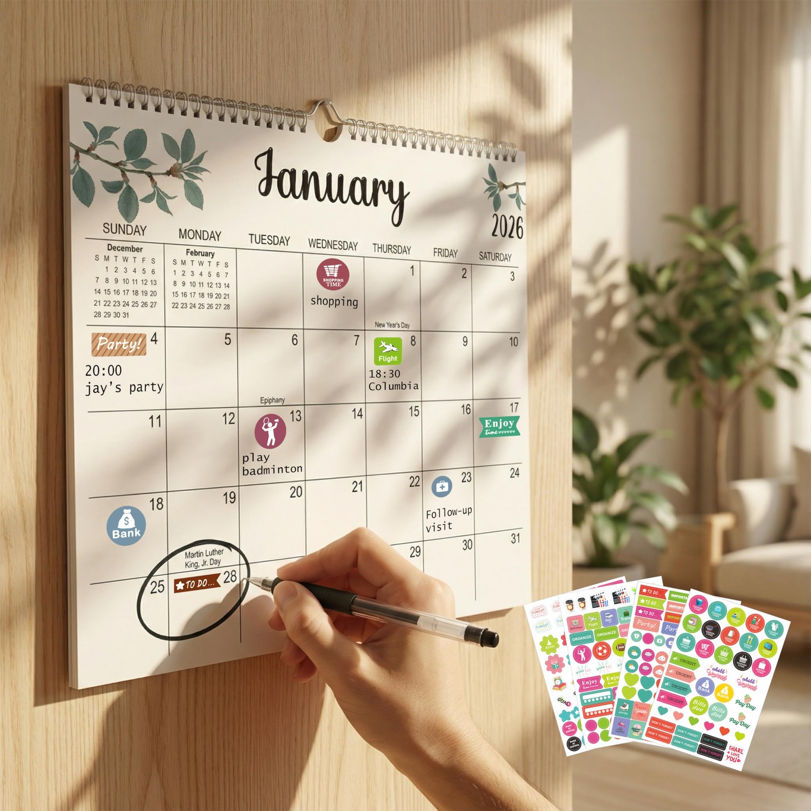 DeBiao 2026 Wall Calendar – 18 Months 2026-2027, Jan 2026 11″ x 14″