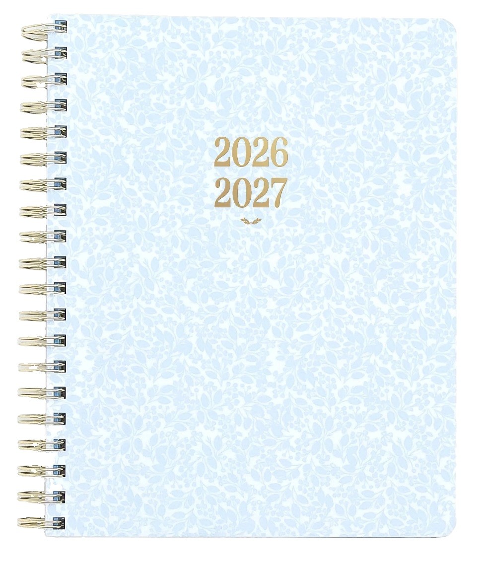NWT Simplified by Emily Ley 2026-2027 Blue Floral Large Softcover Weekly Planner