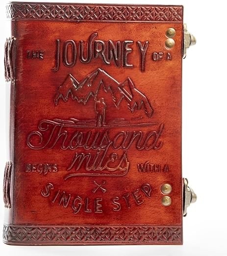 Leather Journal Handmade 7×5” Vintage Diary Notebook Double Lock 200 Blank Page