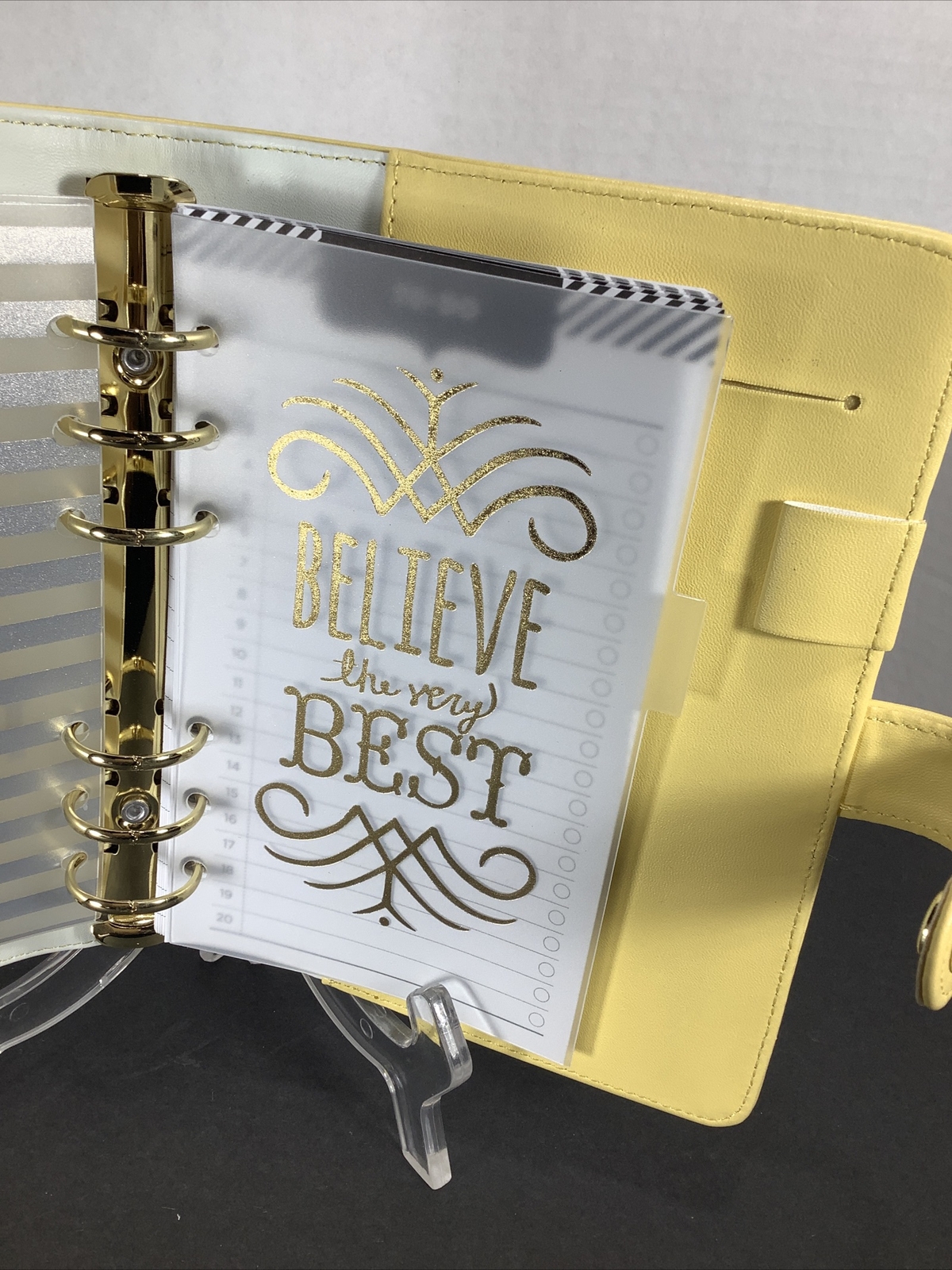 Yellow~6 Ring Snap Day Planner Notebook 6.75”x 5.75”