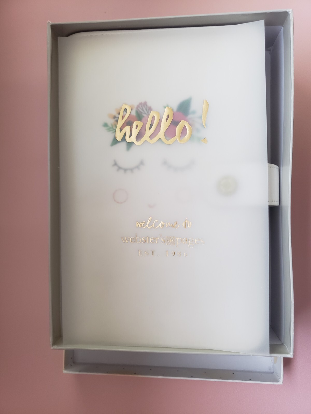 Websters Pages Planner Personal Size New Organizer White Pink Floral Agenda