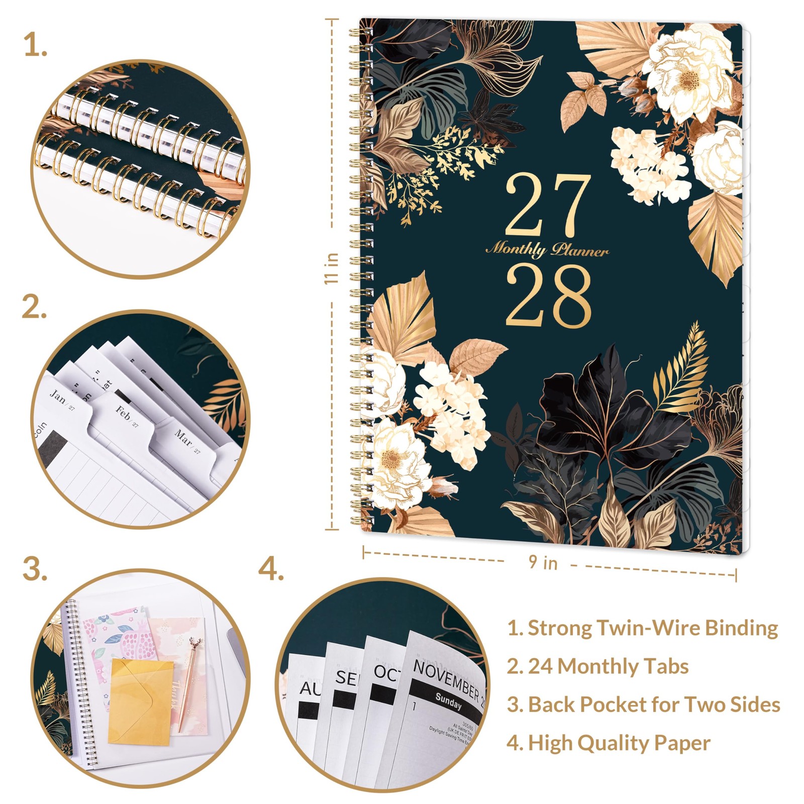 2027-2028 Monthly Planner – Jan 2027 – Dec 2028, 2 Year Monthly Calendar 2027…