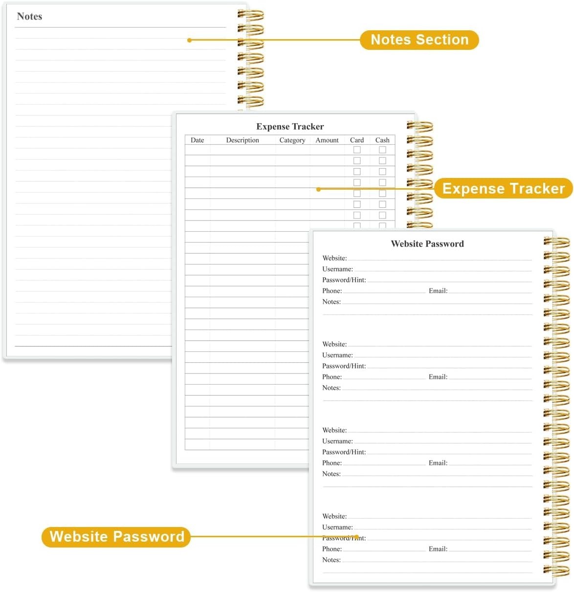 Elegant 2026 Planner: Monthly Organizer with Inner Pocket & Elastic Closure