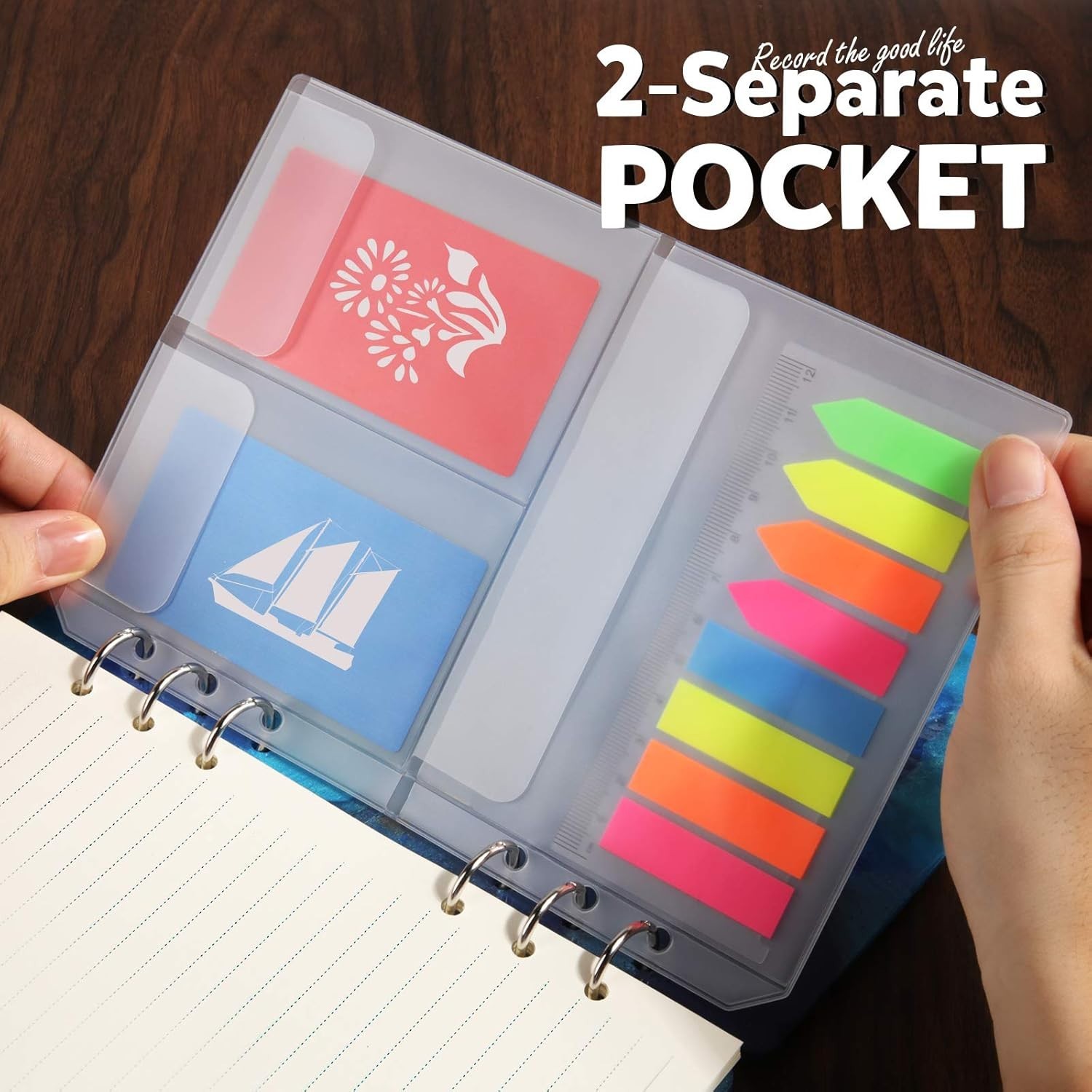 A5 Planner Inserts – Lined Paper with Colorful Tabs & Binder Pockets