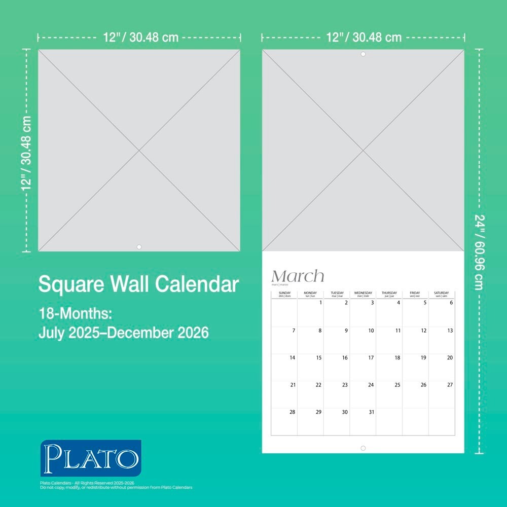 Taylor Swift | 2026 12×24″ 18 Months Square Wall Calendar | Jul ’25-Dec ’26