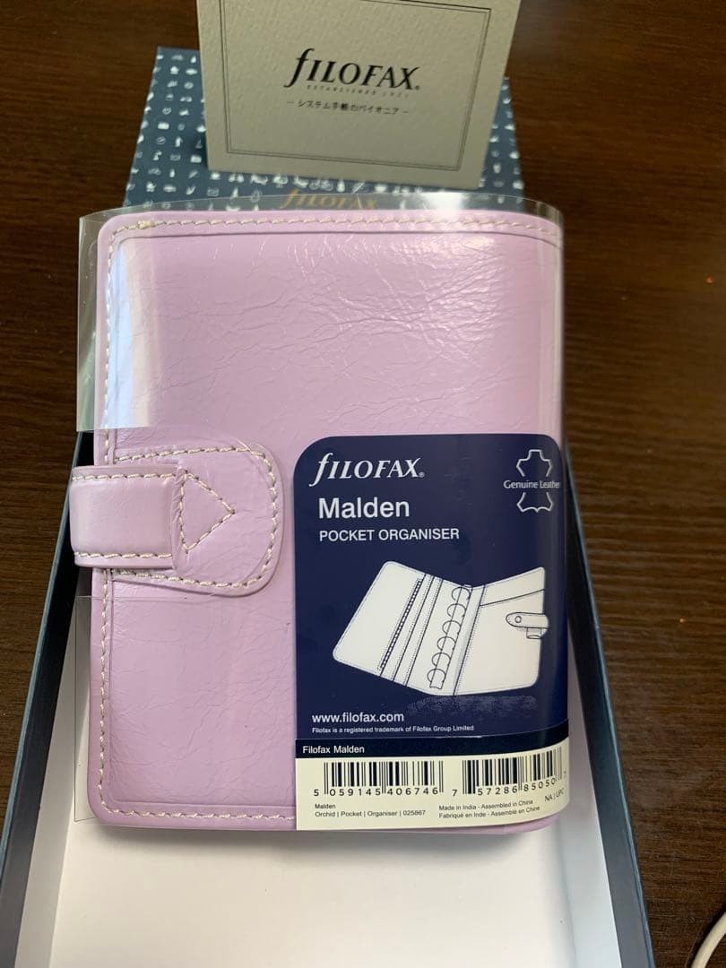 Filofax Malden Mini 6 Hole Pocket Orchid Leather Cover Unused W/ Box From Japan