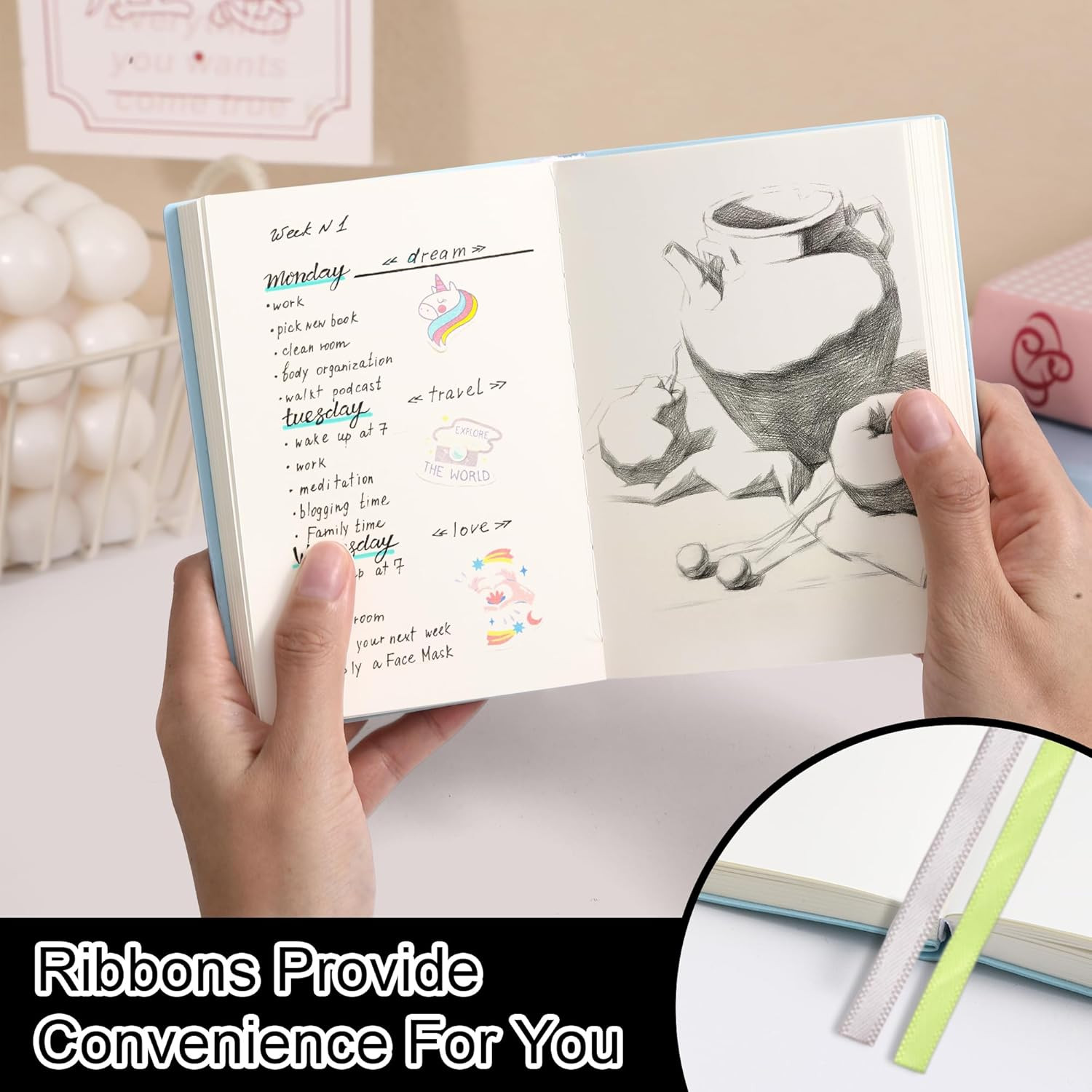 Thick Blank Journal Notebook400Pages Sketch Book Blank Journal Unlined No Lines