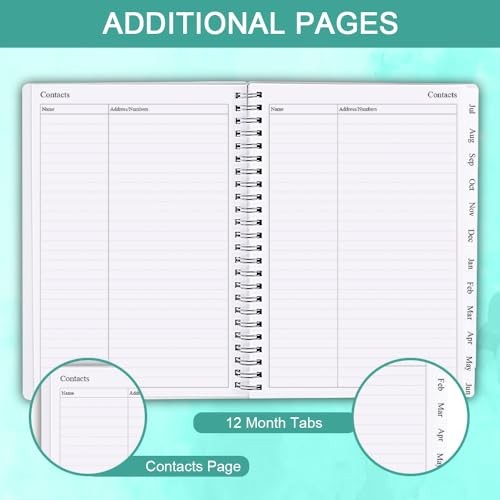 2025-2026 Weekly & Monthly Planner – 2025-2026 Planner from 6.5″ x 8.5″ Teal