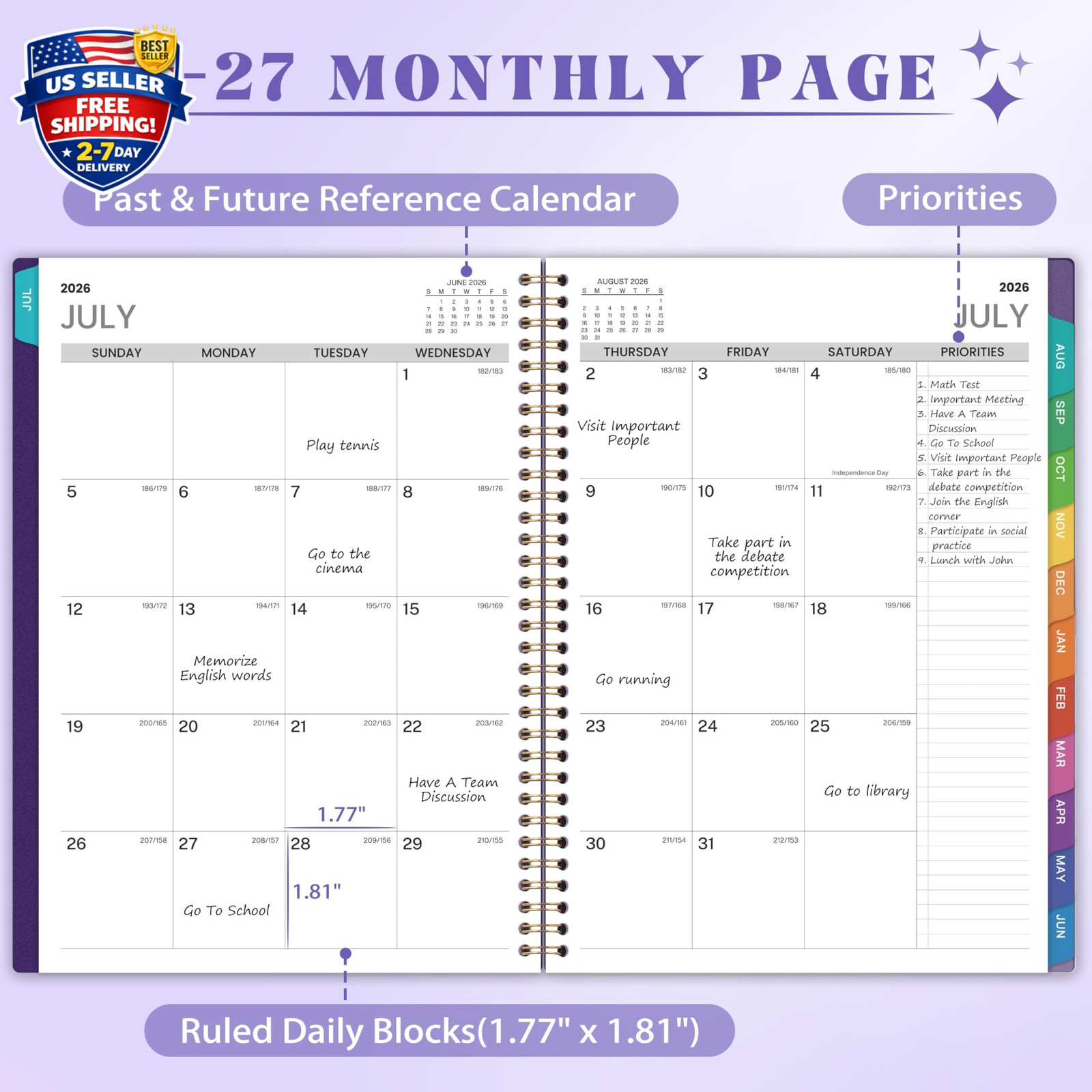 2026-2027 Appointment Book/Planner – 8.2″ x 11″, Daily Planner from Jul. 2026…