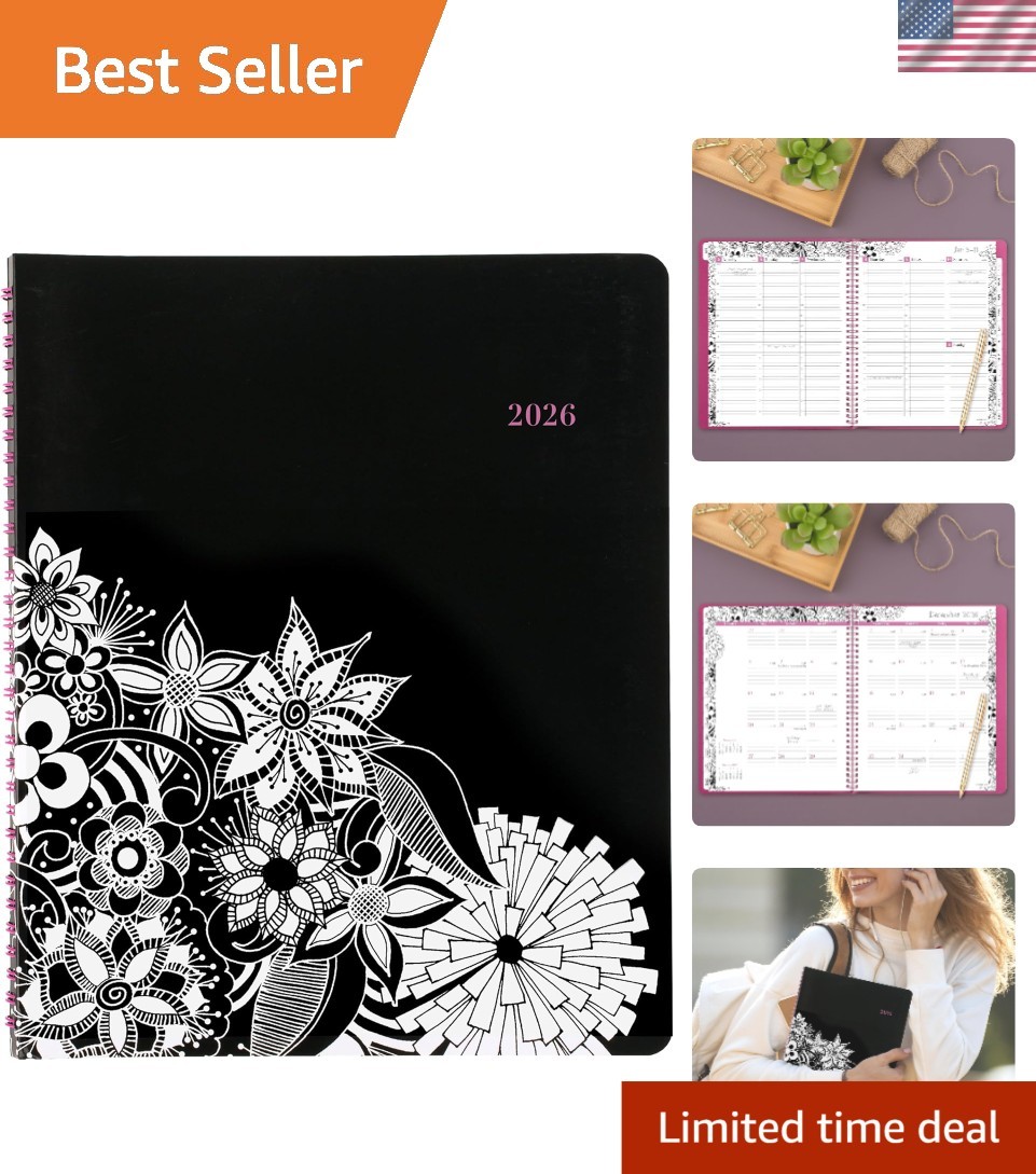 2026 FloraDoodle Planner – Large Weekly & Monthly Appointment Book, 8.5″x11″
