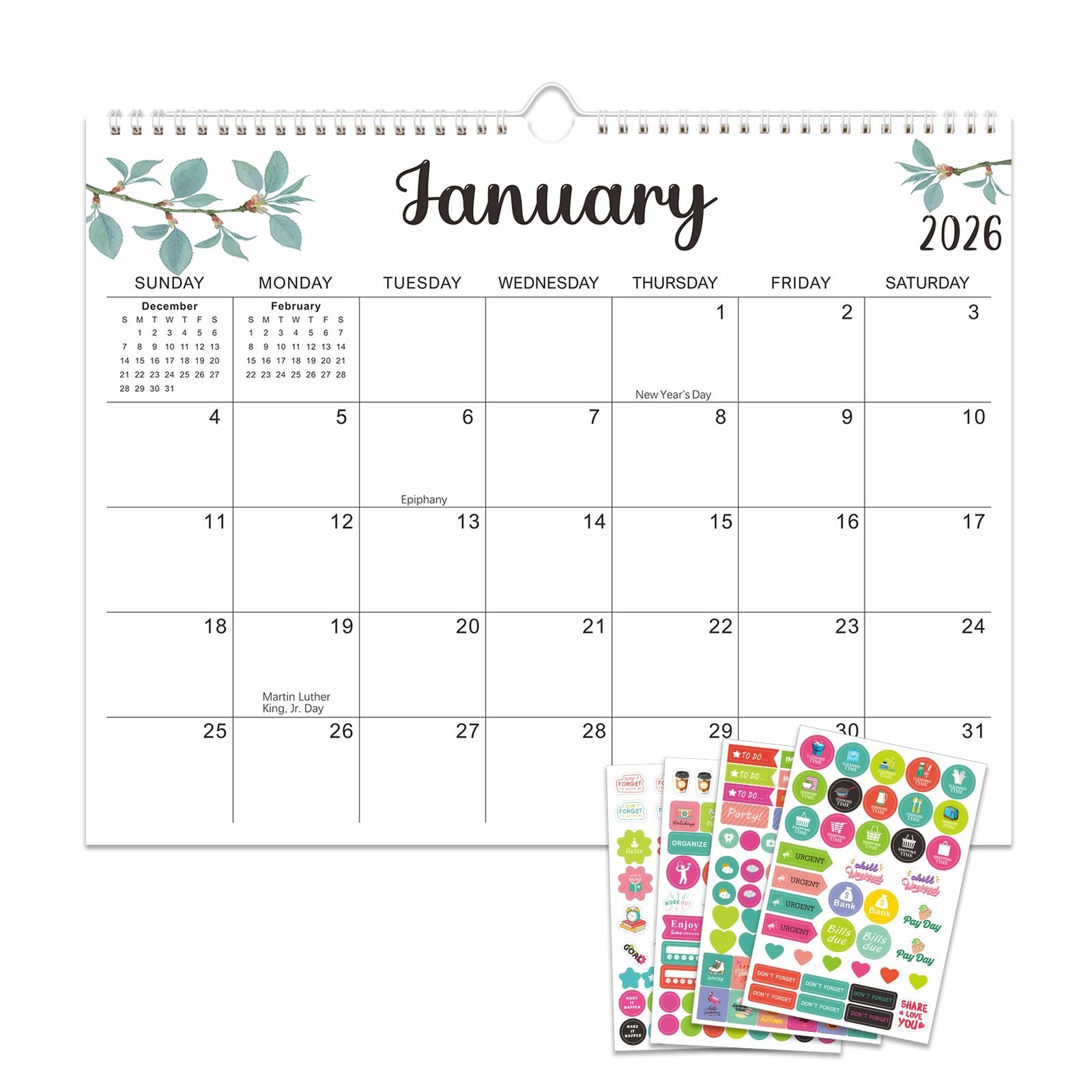 DeBiao 2026 Wall Calendar – 18 Months 2026-2027, Jan 2026 11″ x 14″