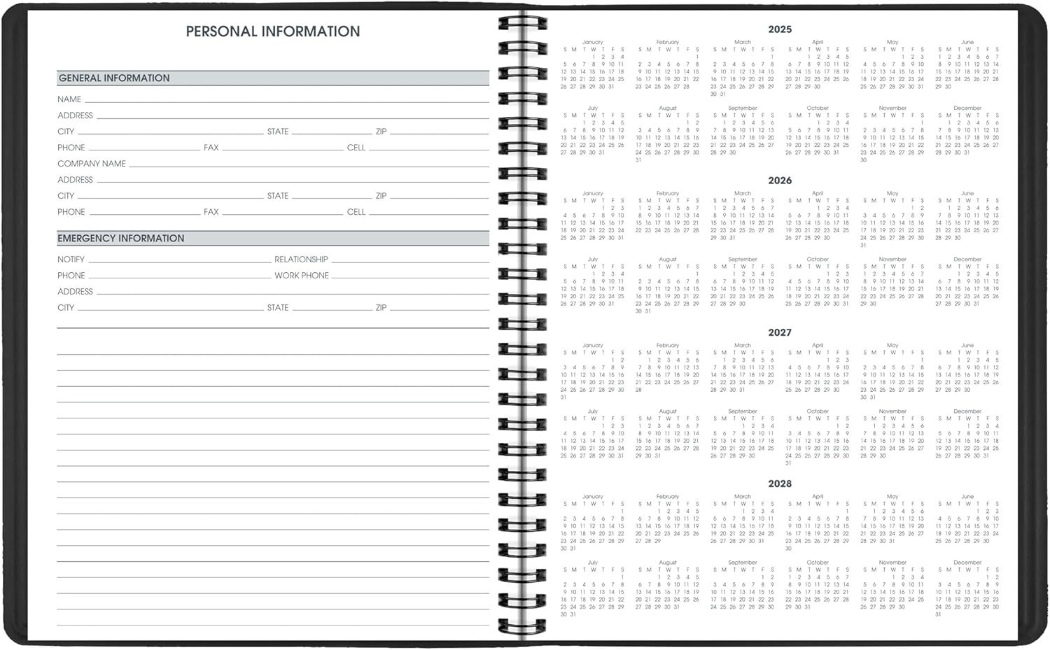 AT-A-GLANCE 2026 Appointment Book Daily Planner, 8-1/2″ x 11″ Black (7021405)