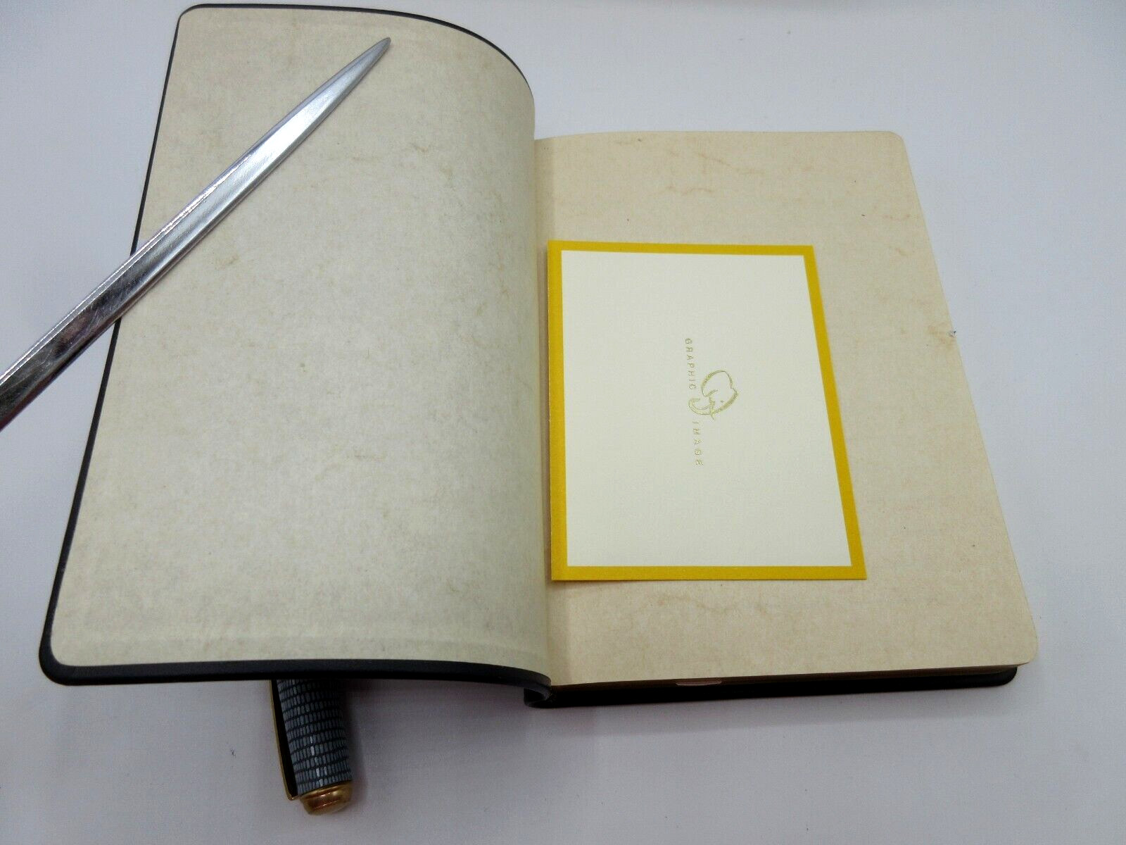 Full Grain Leather Journal 4×6″ 240 Lined Pages Graphic Image $60 NAVY
