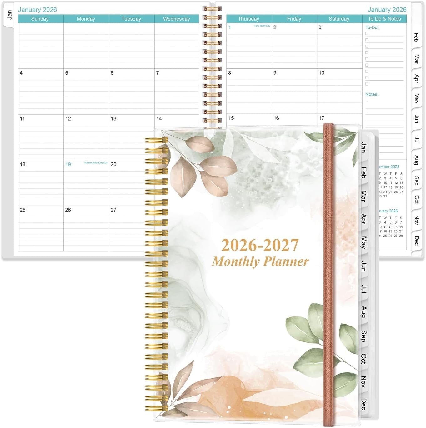 18- Planner 2026-2027 – 9″ x 11″, Inner Pocket & Twin-Wire Binding