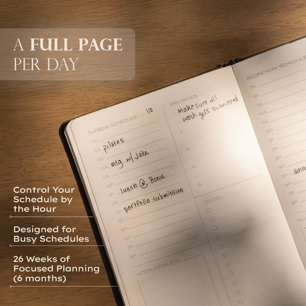 Anecdote Daily Planner w/ 2026-2027 Calendar | A5 (5.8” x 8.3”), Black