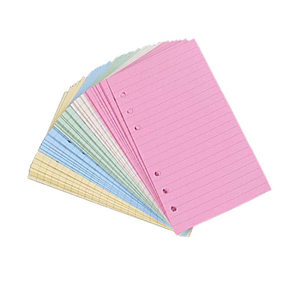 A6 Colorful 6-Hole Loose Leaf Paper Refills 50 17.2*9.5cm, Assorted Color