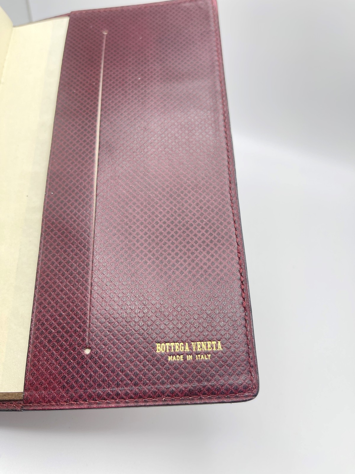 Vintage Bottega Veneta Leather Address Book Made in Italy Organizer Burgundy Red