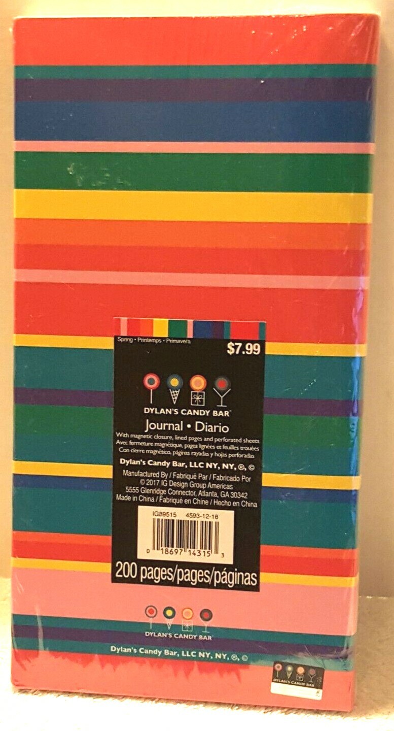 DYLAN’S CANDY BAR MULTI-COLORED LINED JOURNAL WITH MAGNETIC CLOSURE 200 PAGES