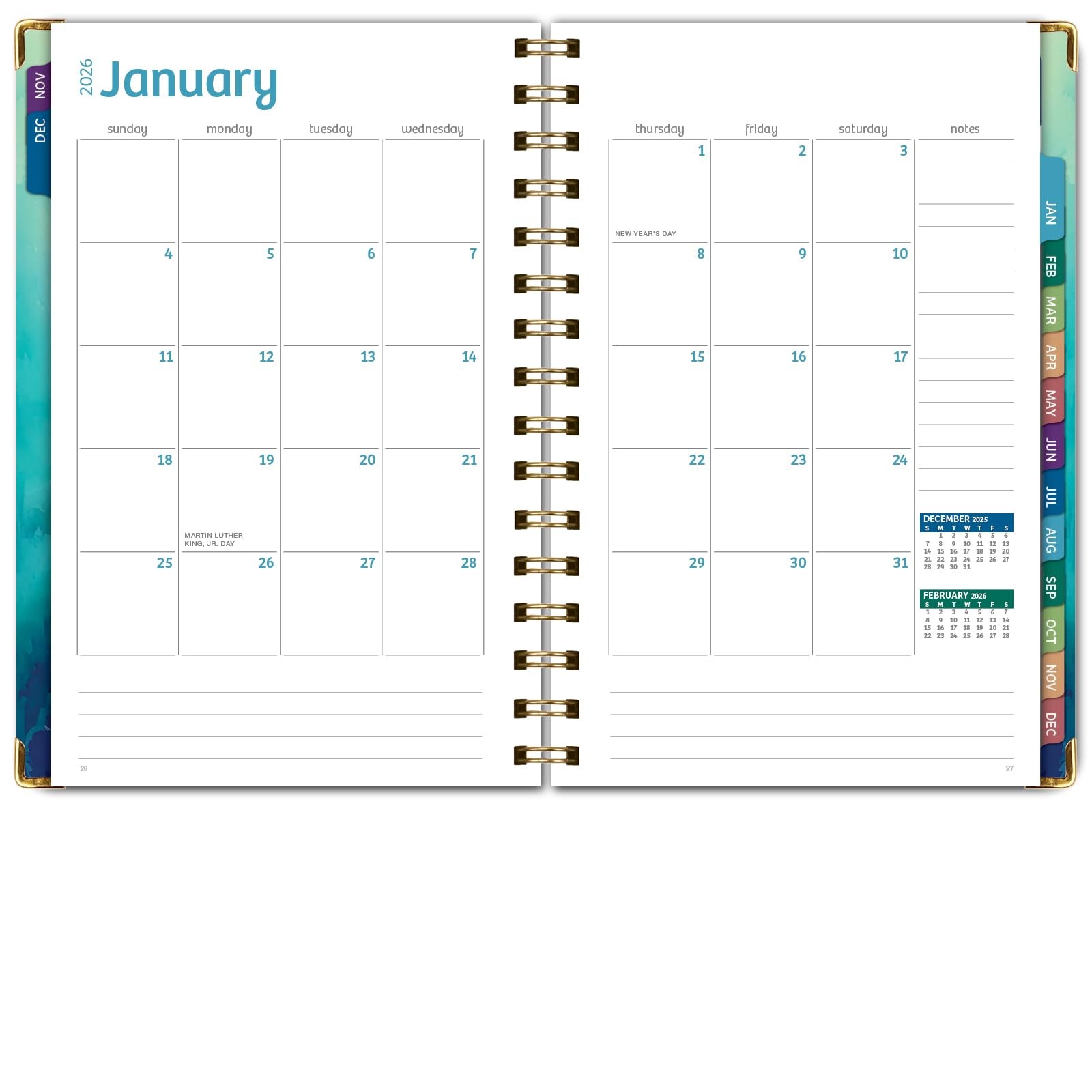 HARDCOVER 2026 Planner, 5.5″x8″: 14 Months (November 2025 – 5.5″ x 8″, Orchid