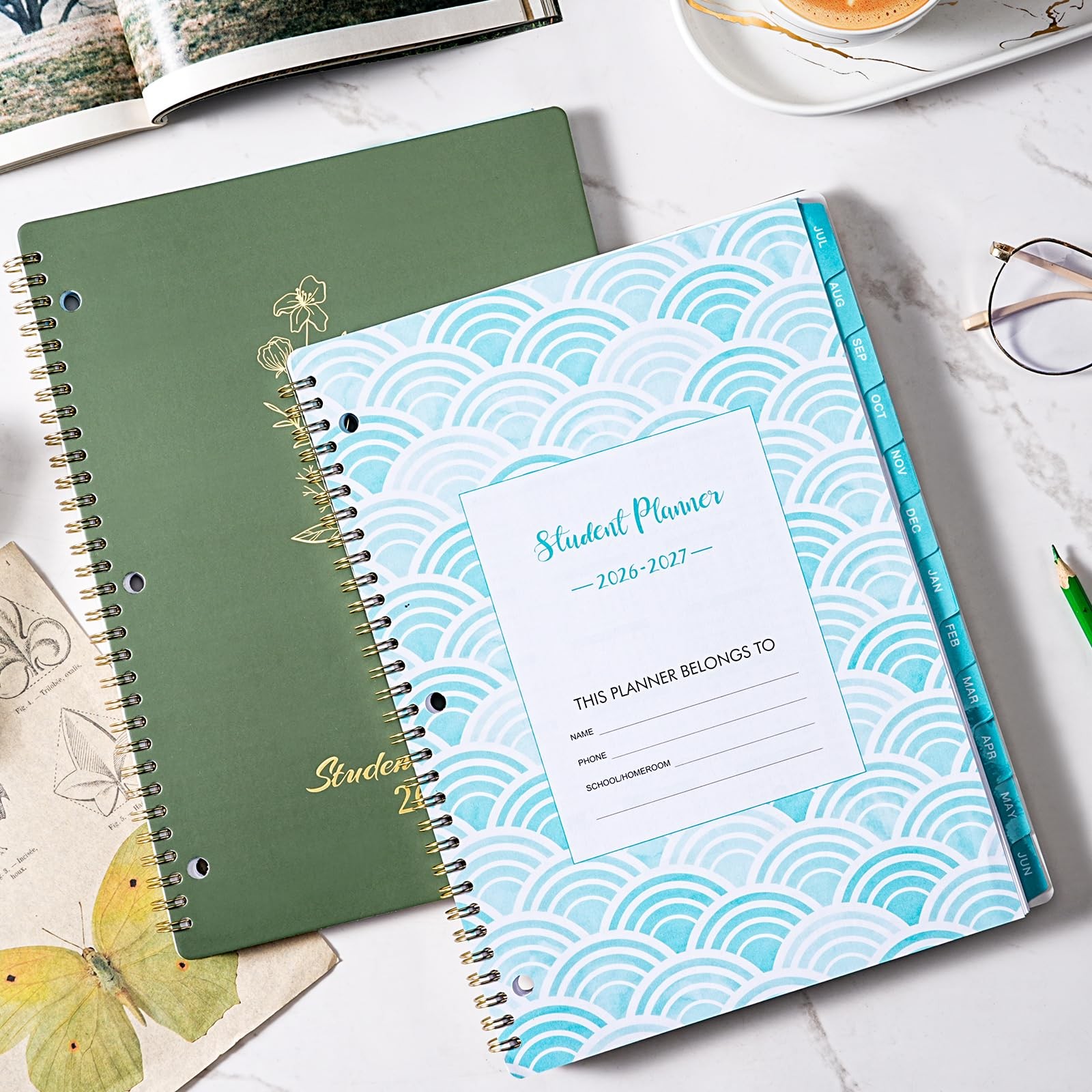 Student Planner 2026-2027 – School 2026-2027, JULY 9“ x 11”, Green
