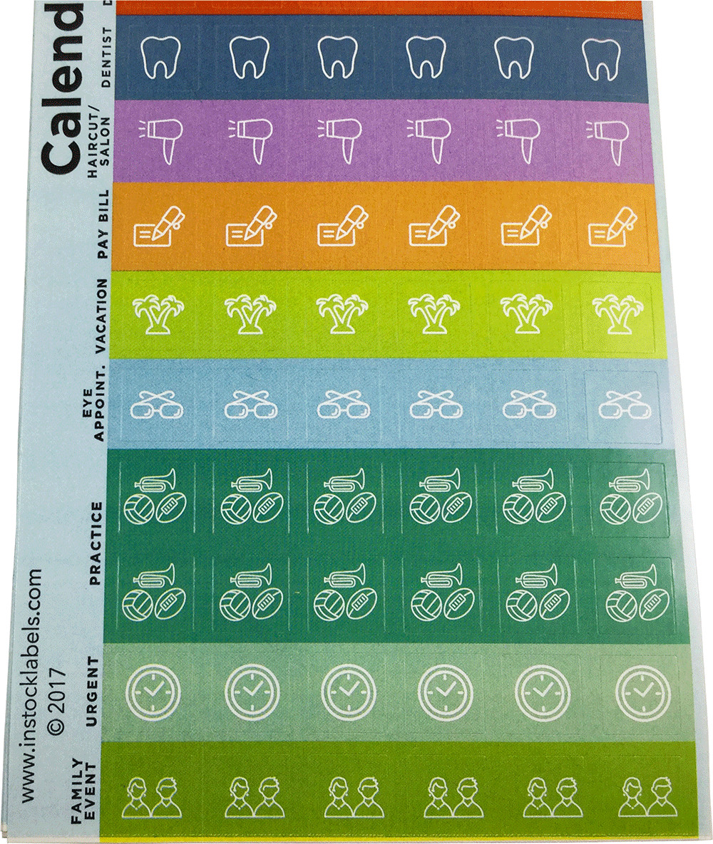 Planner Calendar Reminder Stickers | 1/2″ Inch Square | 10 Sheets – 1140 Total