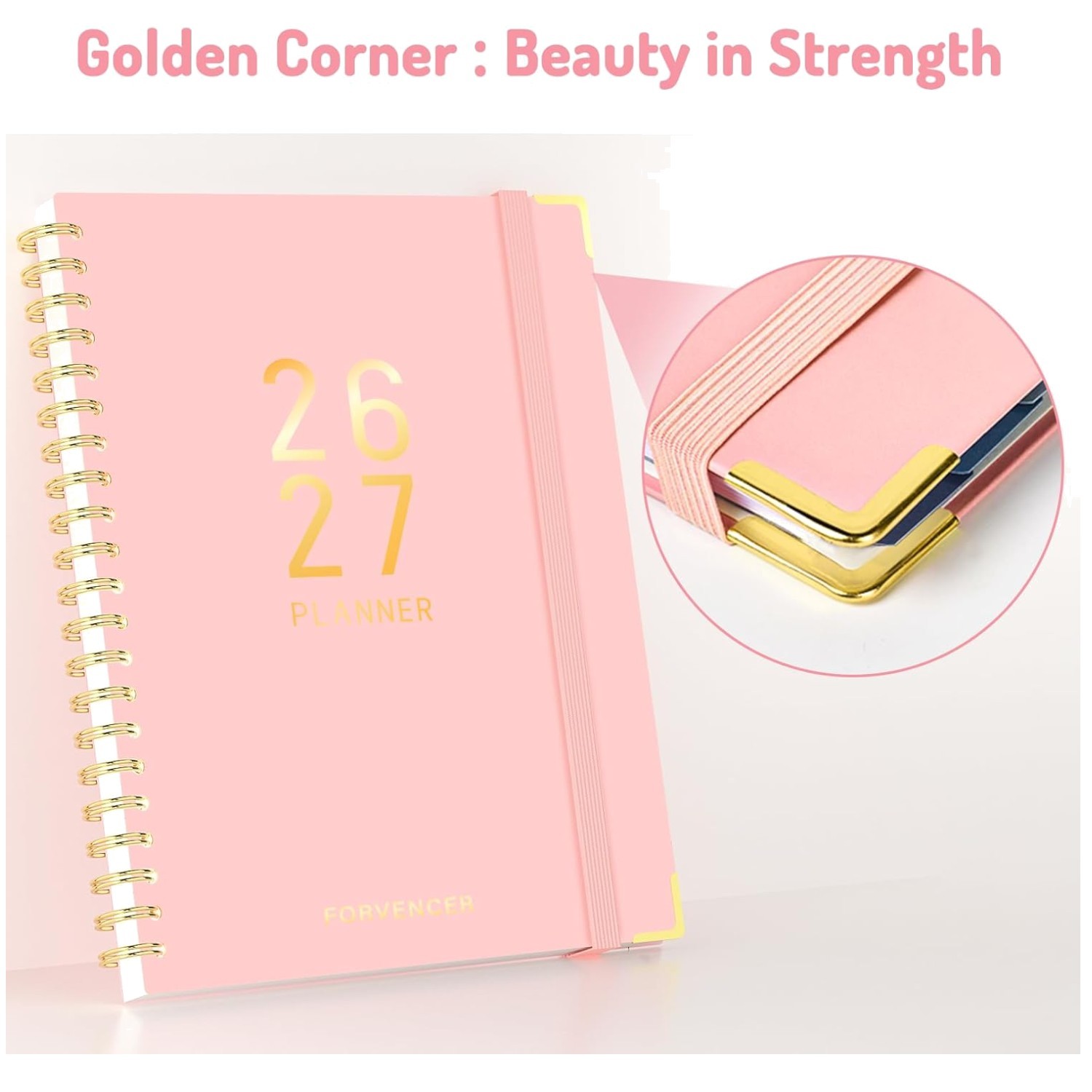 Pink Marble Style Planner 2026-2027, Student Teacher