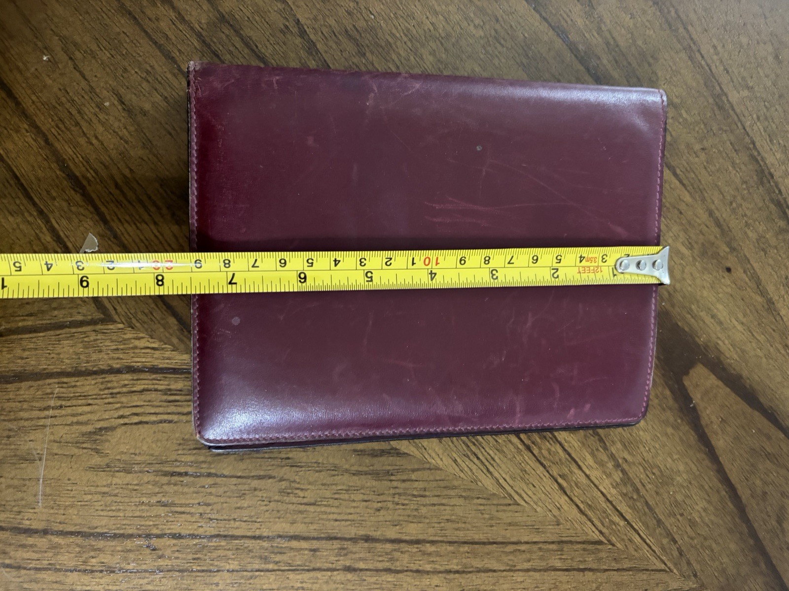 Gucci Address Book Holder Burgundy Leather With Gold tone Hardware