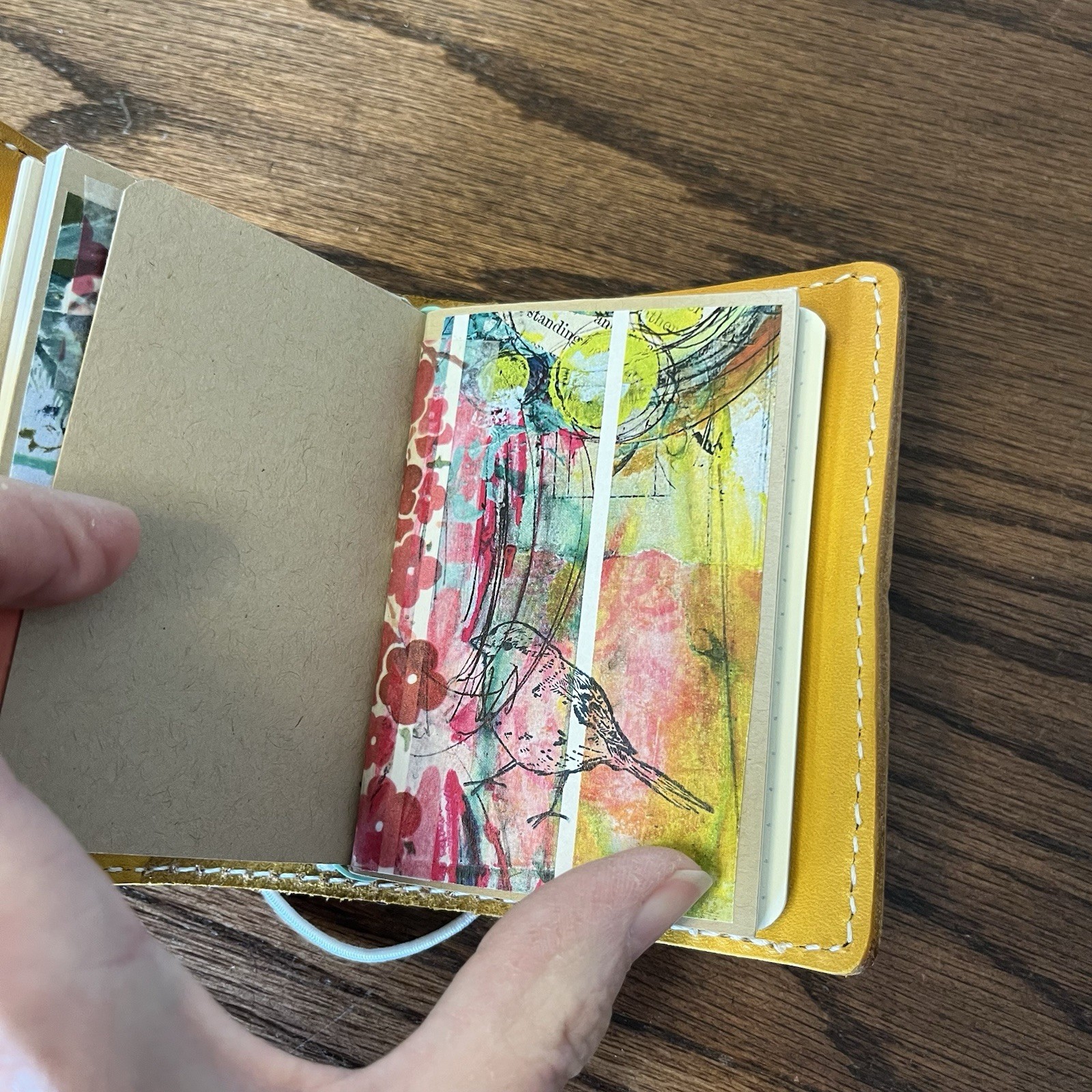 Chic Sparrow Embossed Leather Traveler’s Notebook Pocket Sz Loop Journal Inserts