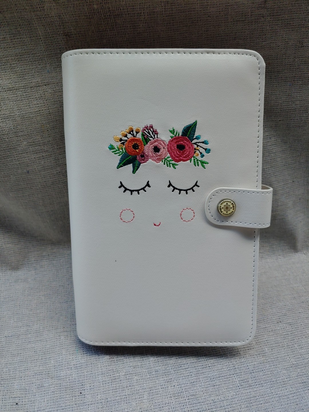 NIB Webster’s Pages Small Planner Spiral Notebook, White Floral, No Calendar