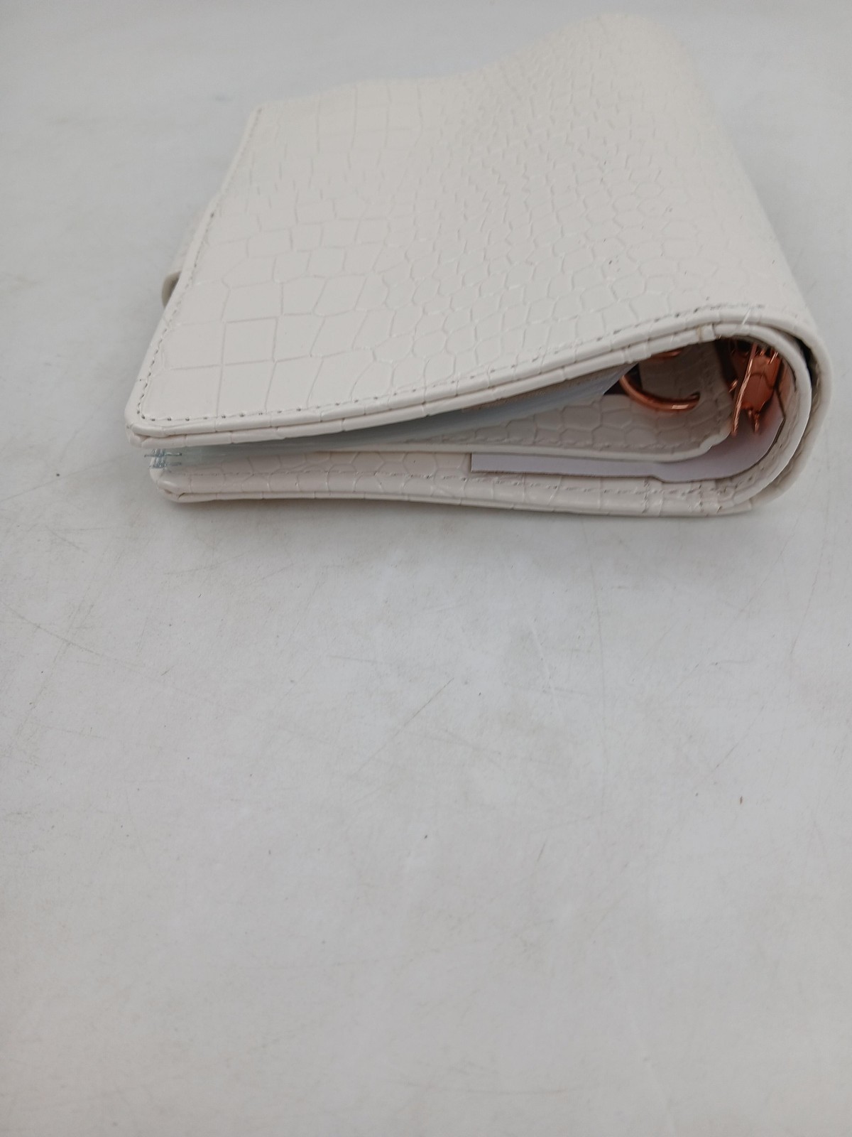 Budget Baes A6 Cash Envelope Binder Wallet White Croc Faux Leather 6 Ring PU