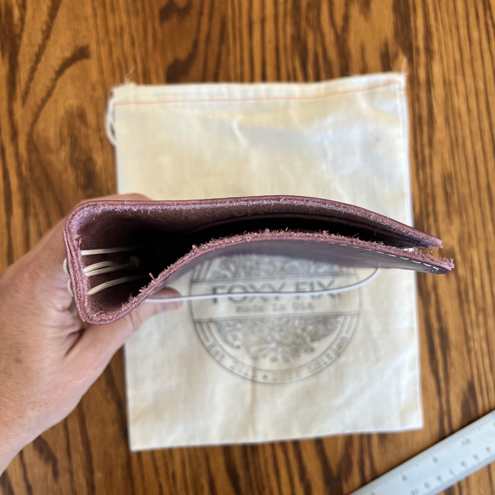 Foxy Fix No. 5 Leather Purple Travelers Notebook w/ Dust Bag RARE