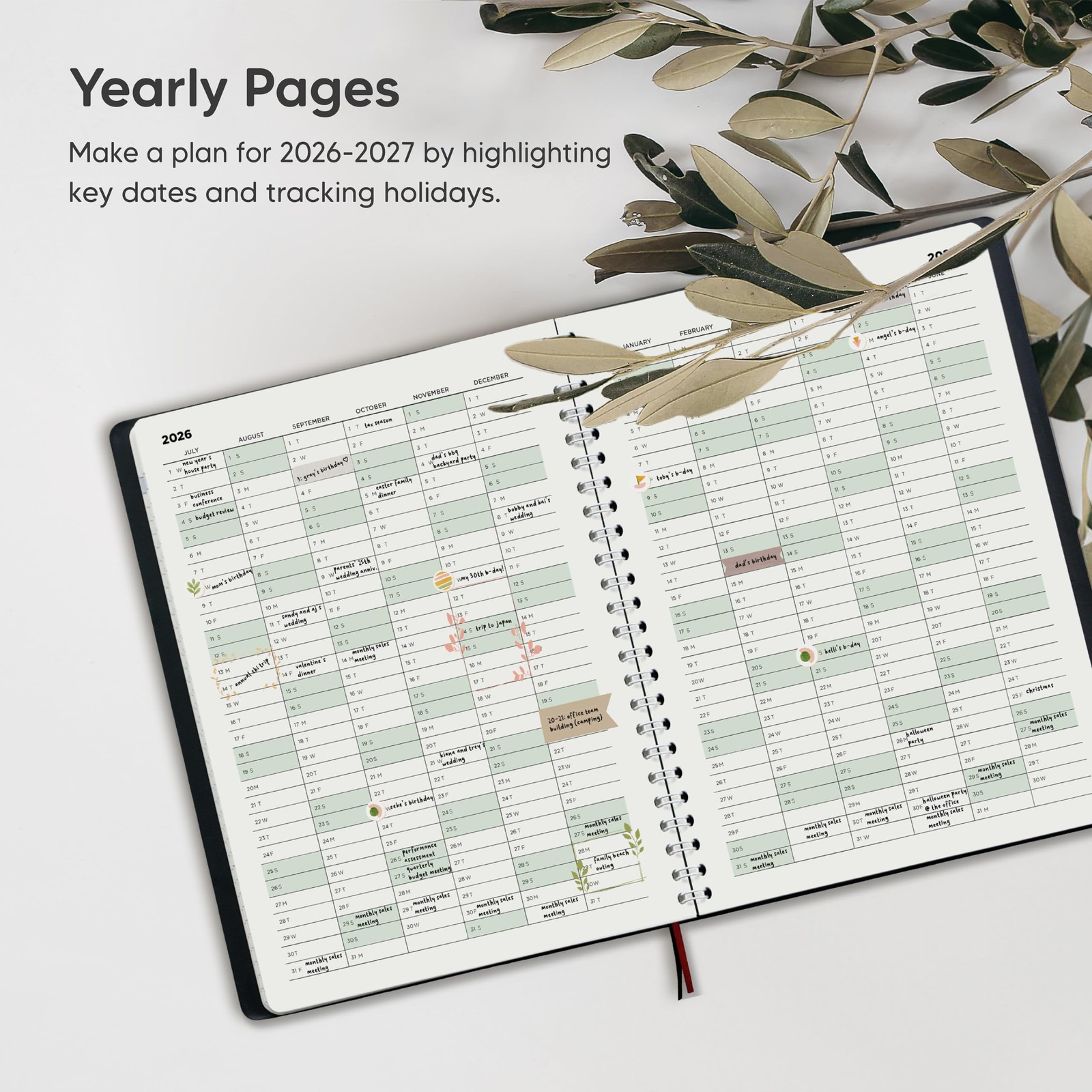 Academic Planner 2026-2027 – Hourly – 6.5 x 8.5, Black